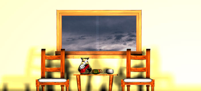 Room, overly lit (3DS Max)