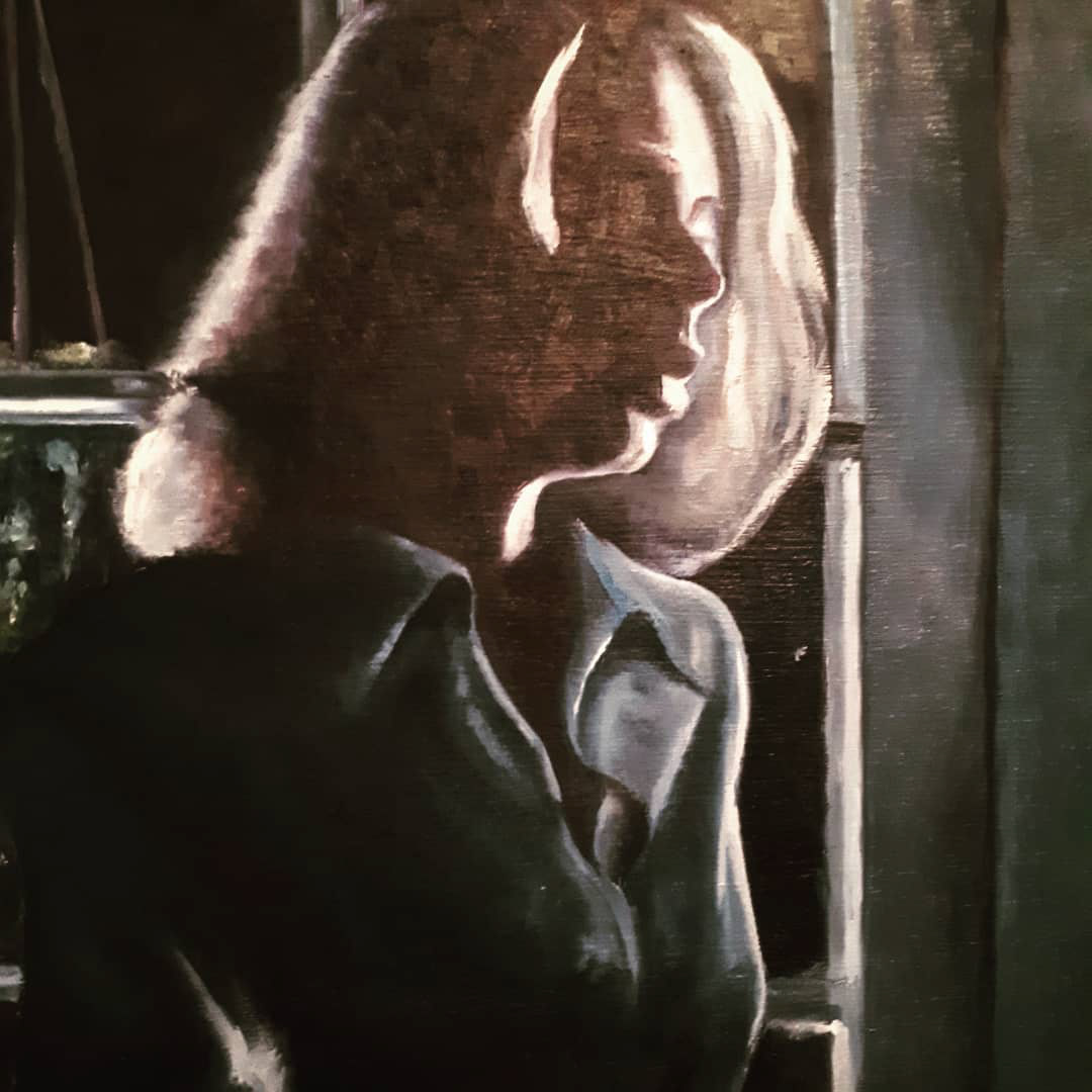 detail, Laurie Strode (oil)