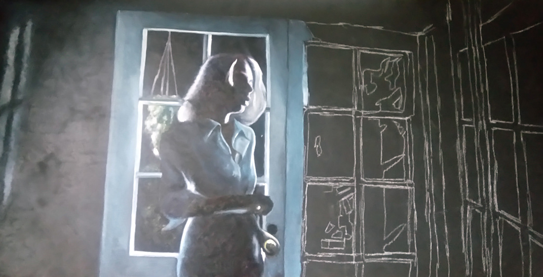 halloween movie #2 Laurie Strode (oil - unfinished)