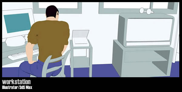 web page mockup #2 (3DS Max with cartoon plugin)