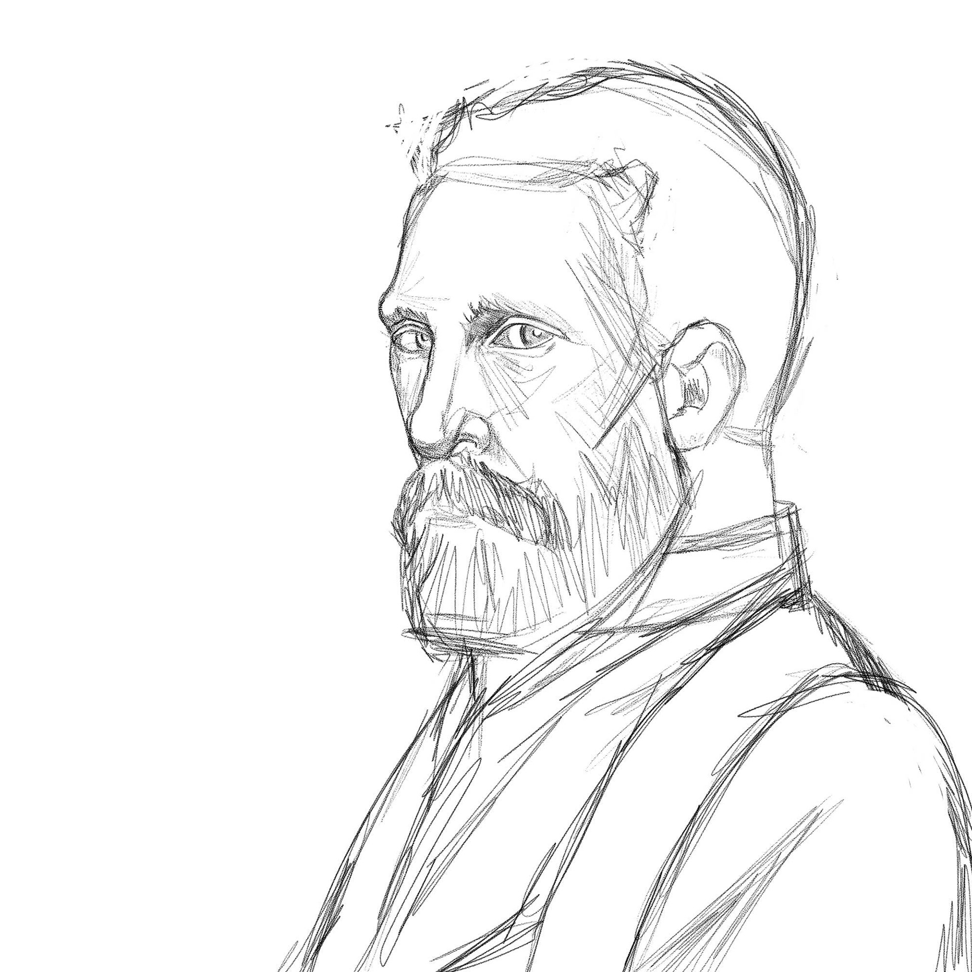 digital sketch van Gogh