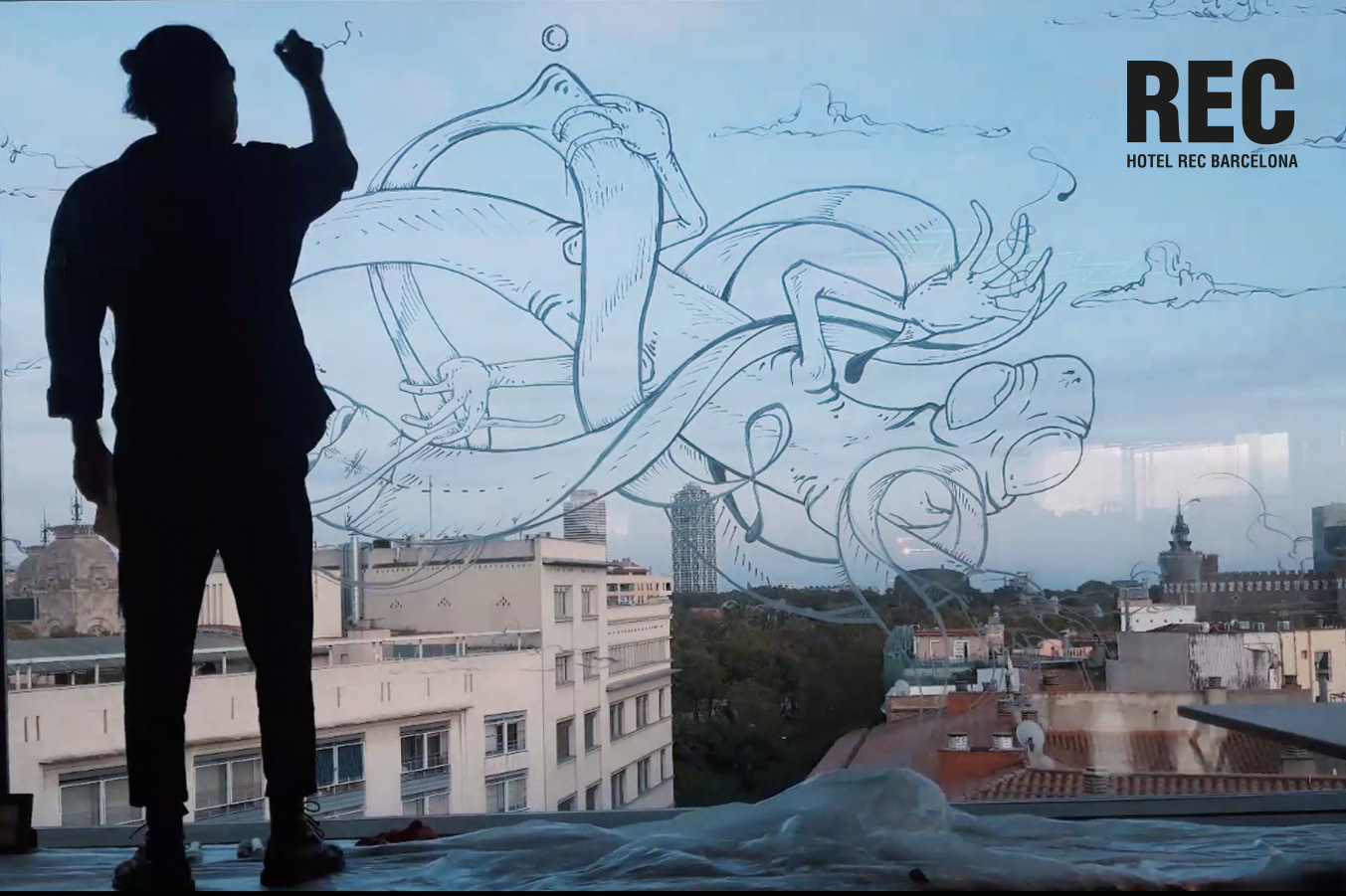 Commission Live painting / REC Hostel Bcn.