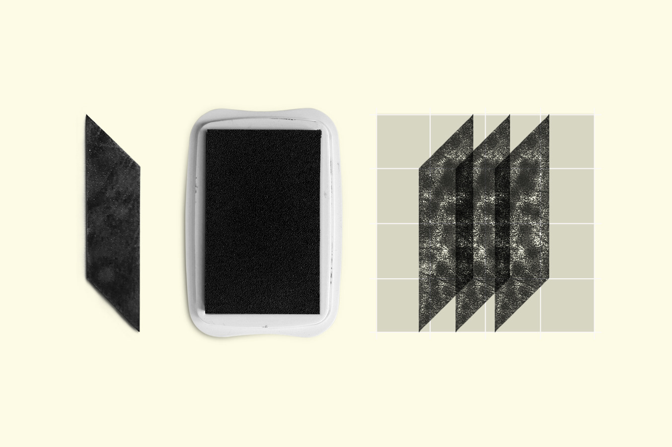 Linocut Stamp + Ink pad + 4x4 Reticle