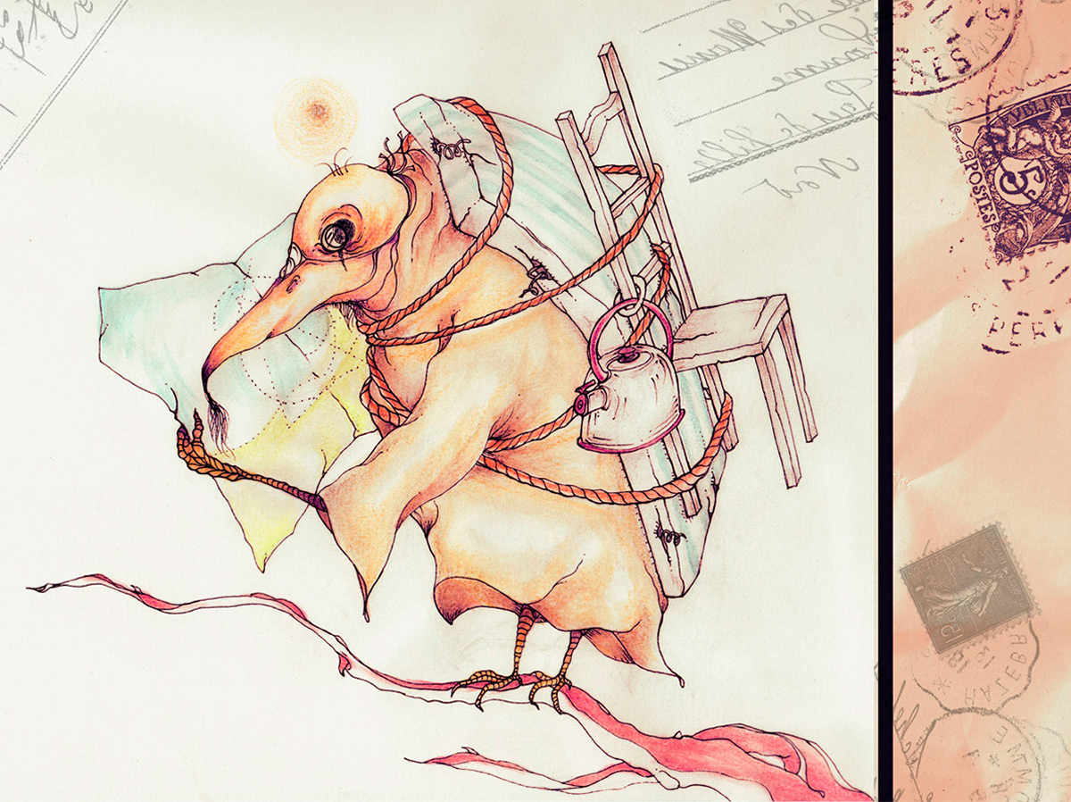 MAGAZINE COVER / Ink · Color pencils · Graphite.