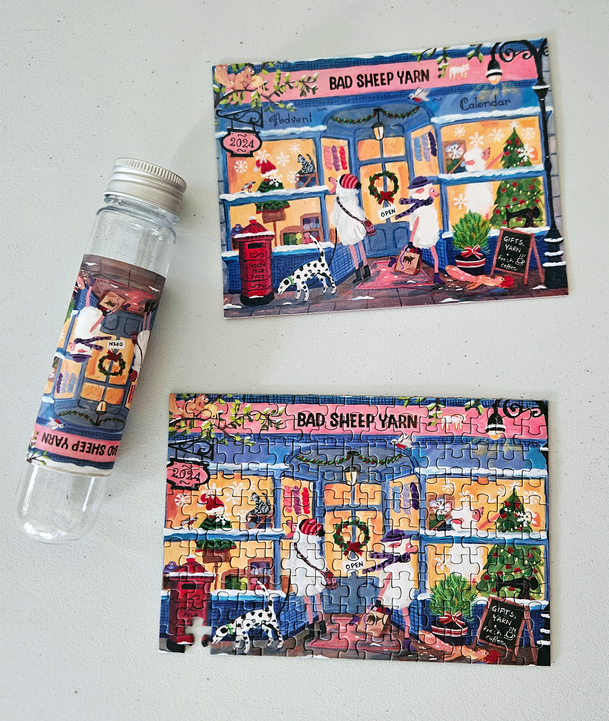 Custom puzzle illustrator for mini puzzle in tube