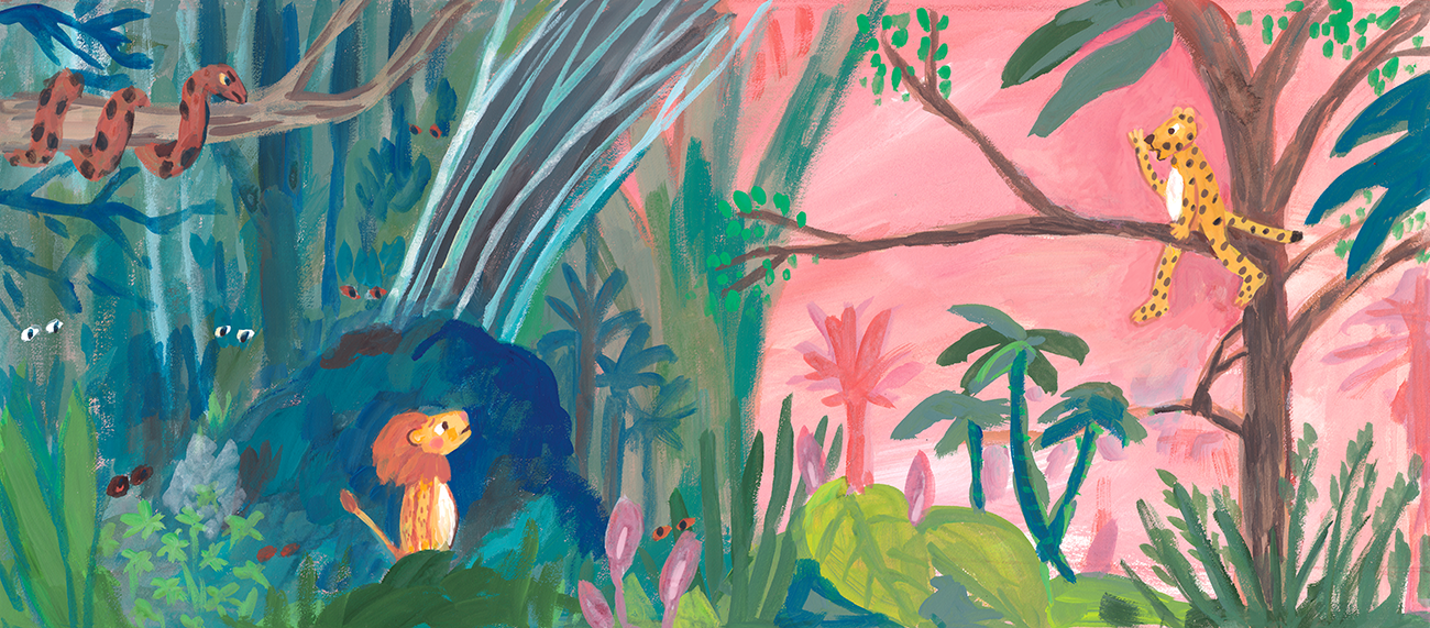 Childrens book illustrator - jungle, lion, snake, leopard, animals and wildlife