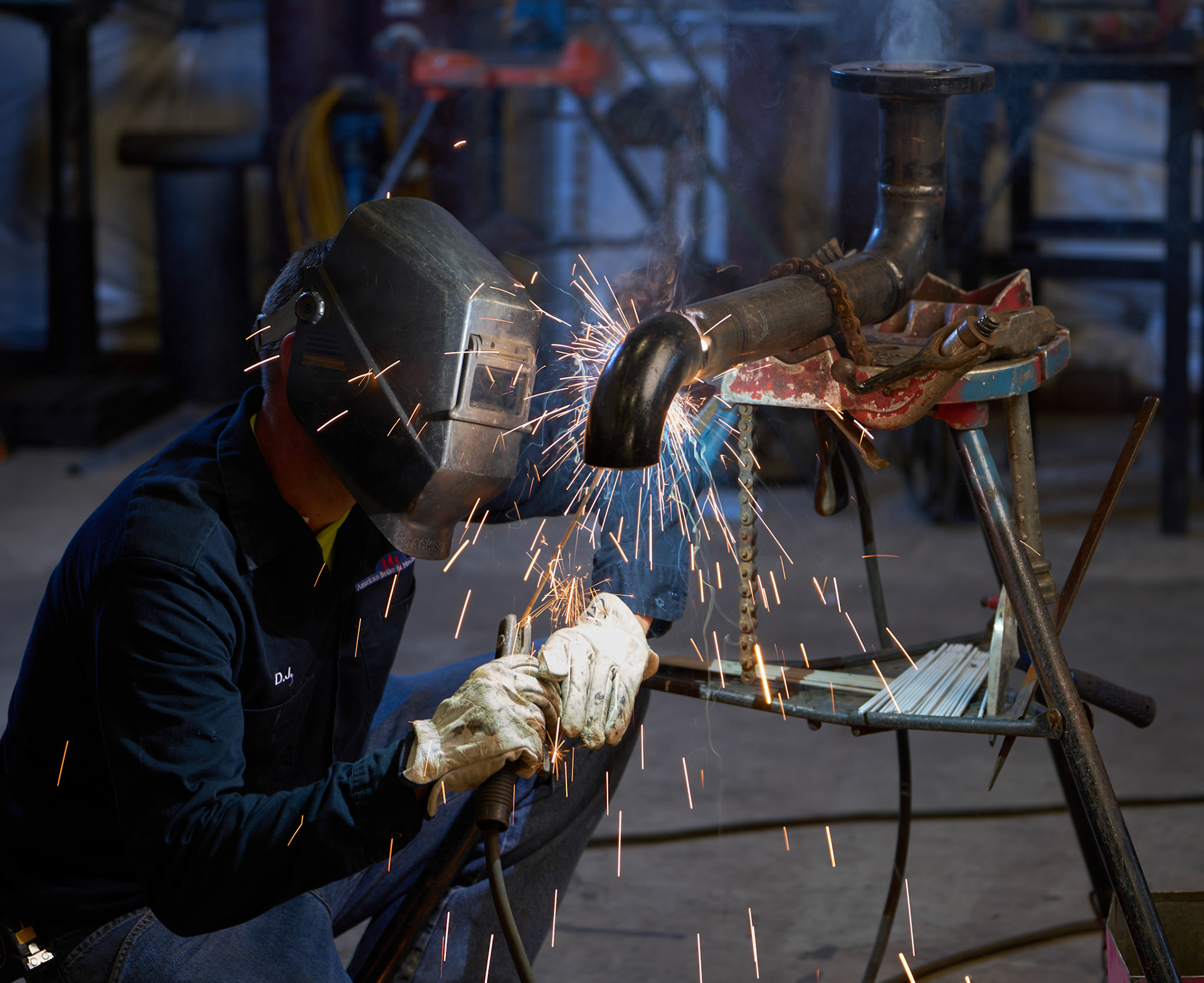Welder photographed for American Boiler &amp; Mechanical on September 7, 2021.