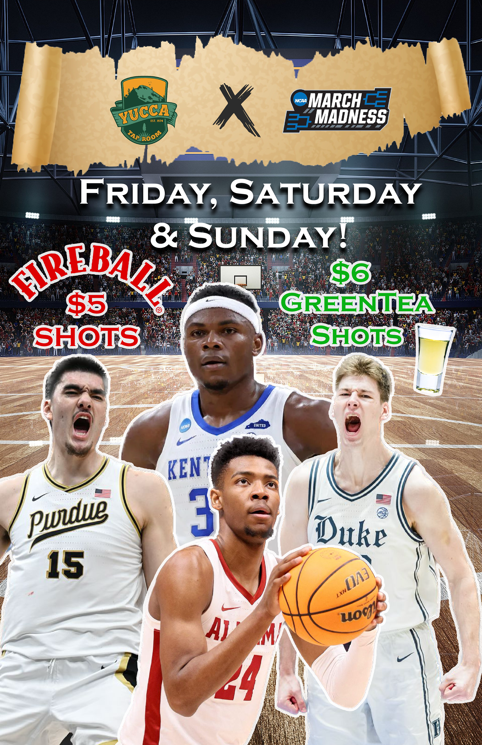 March Madness Promo Flier For Yucca Tap Room