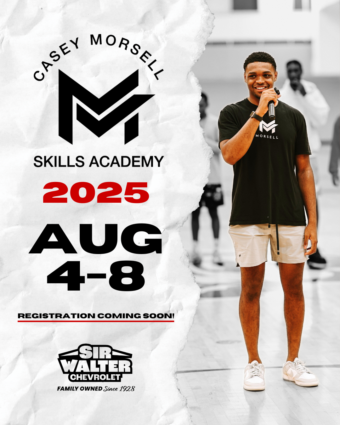 Social Copy: We are excited to announce the official camp dates for the 2025 Casey Morsell Skills Academy! Stay tuned for registration details!