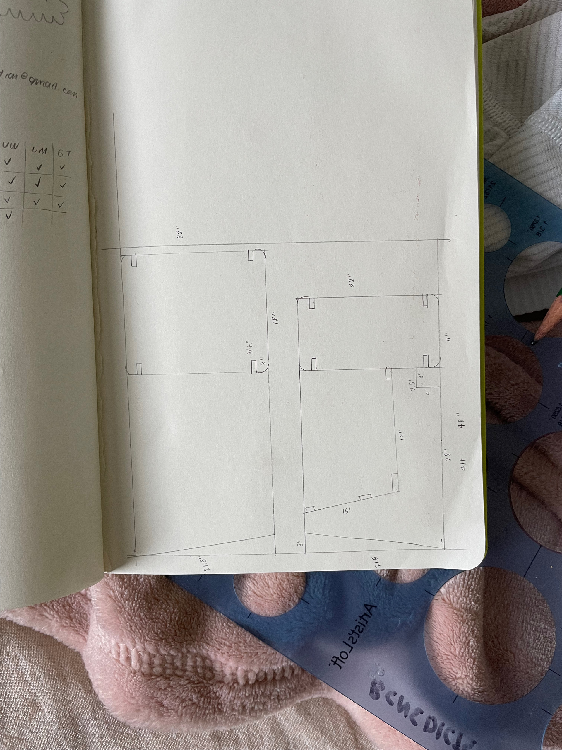 sketches with measurements