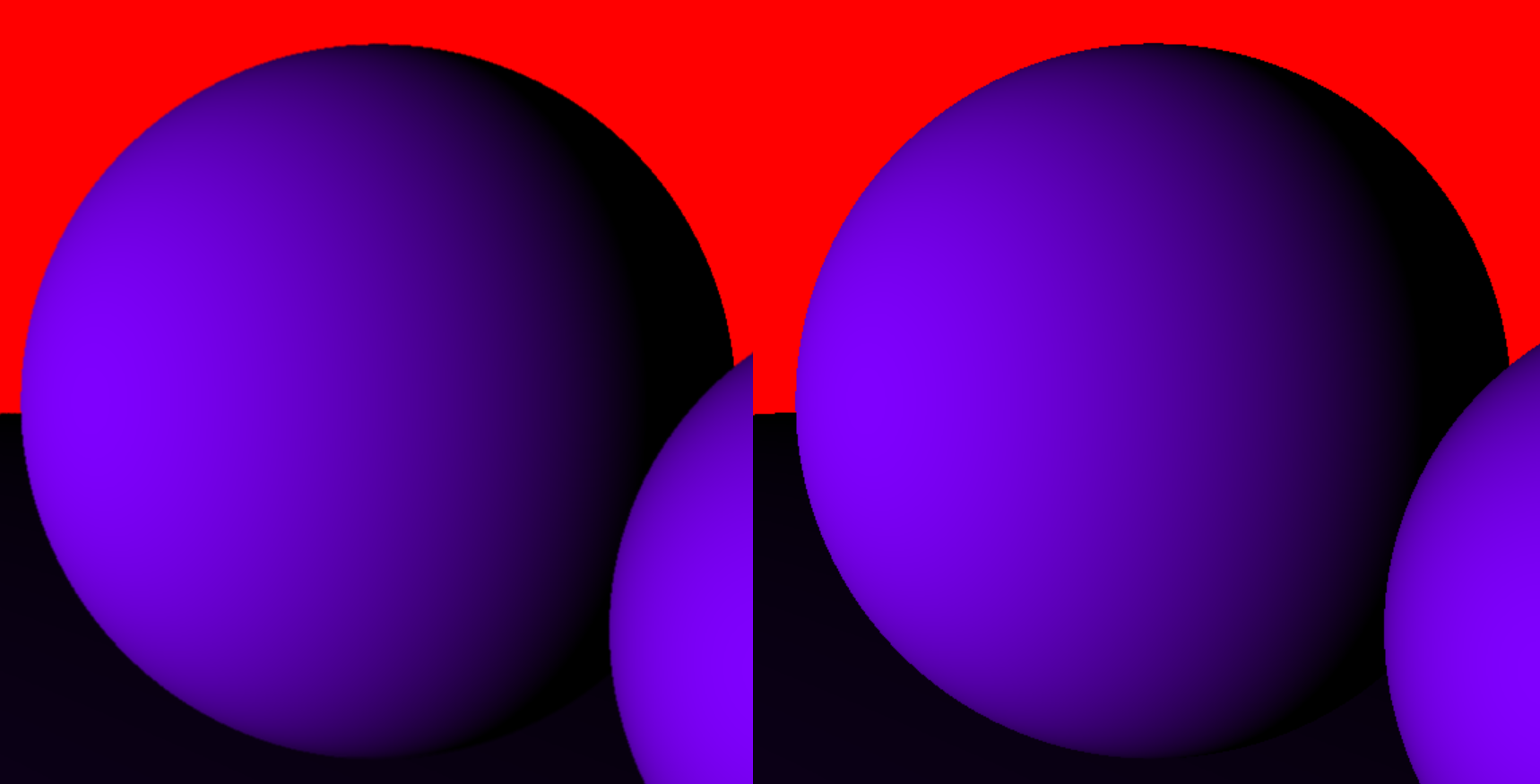 Left has Super Sampling Anti Aliasing right does not