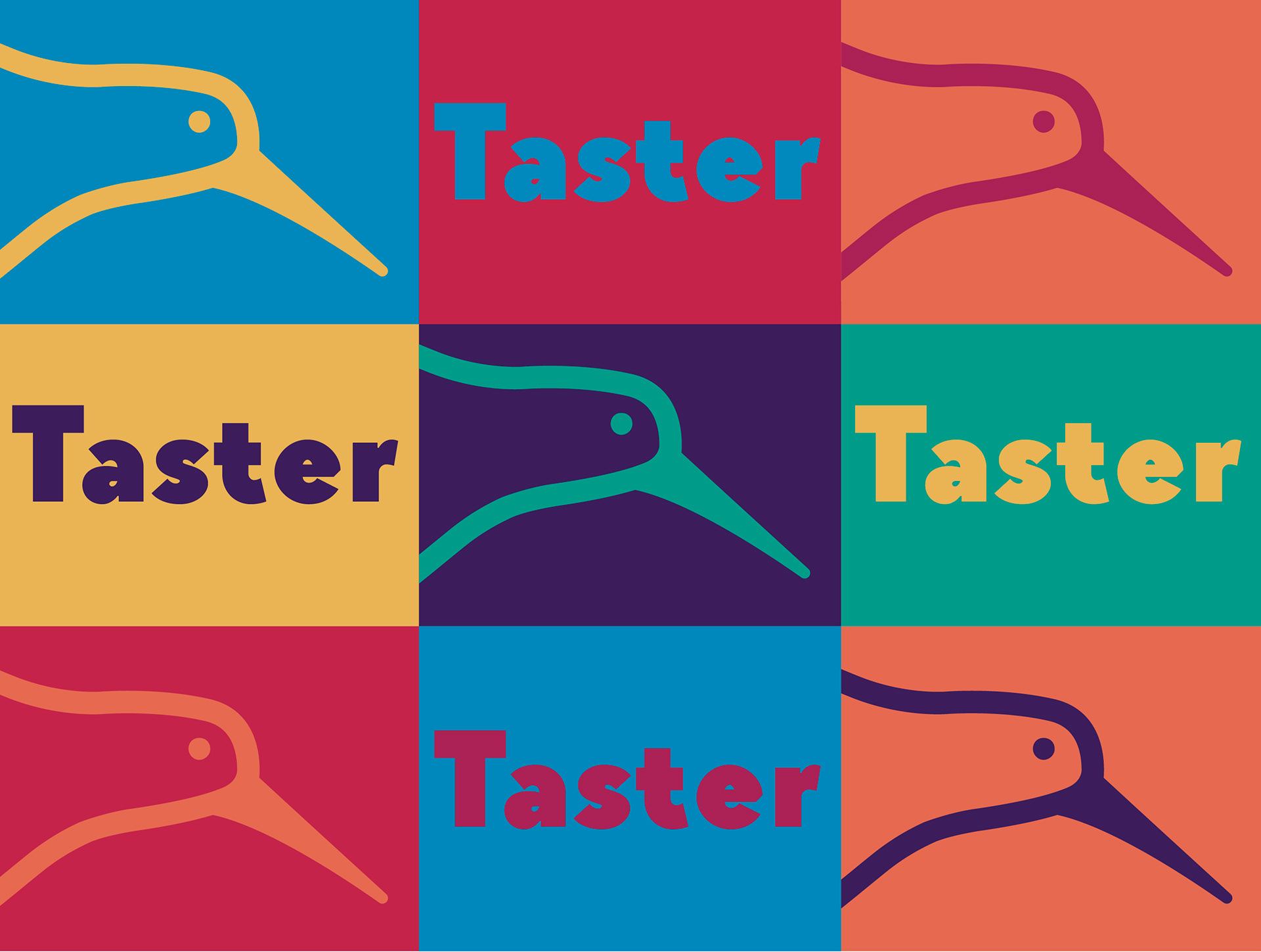 tastermonial branding design food tech start-up brand development logo colorful kiwi bird