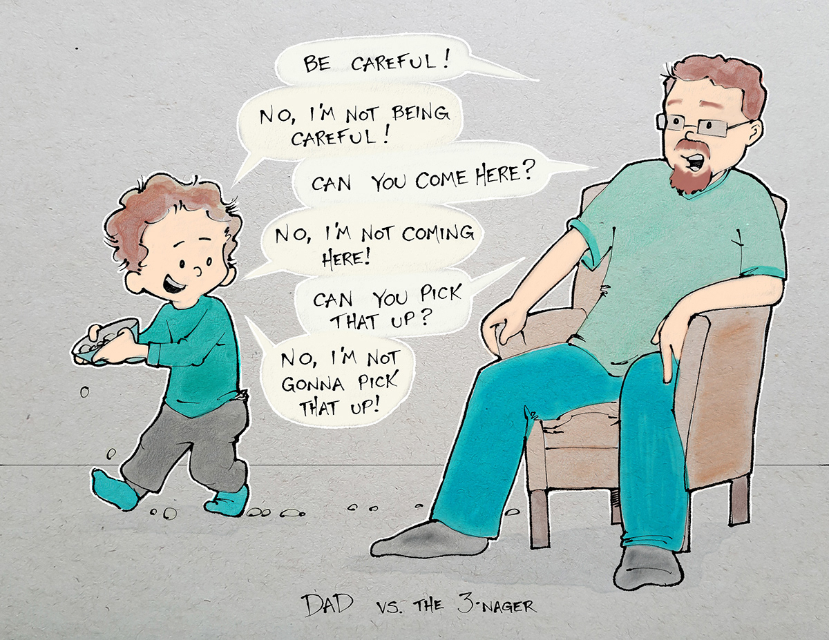 The first Dad vs the Threenager Cartoon
