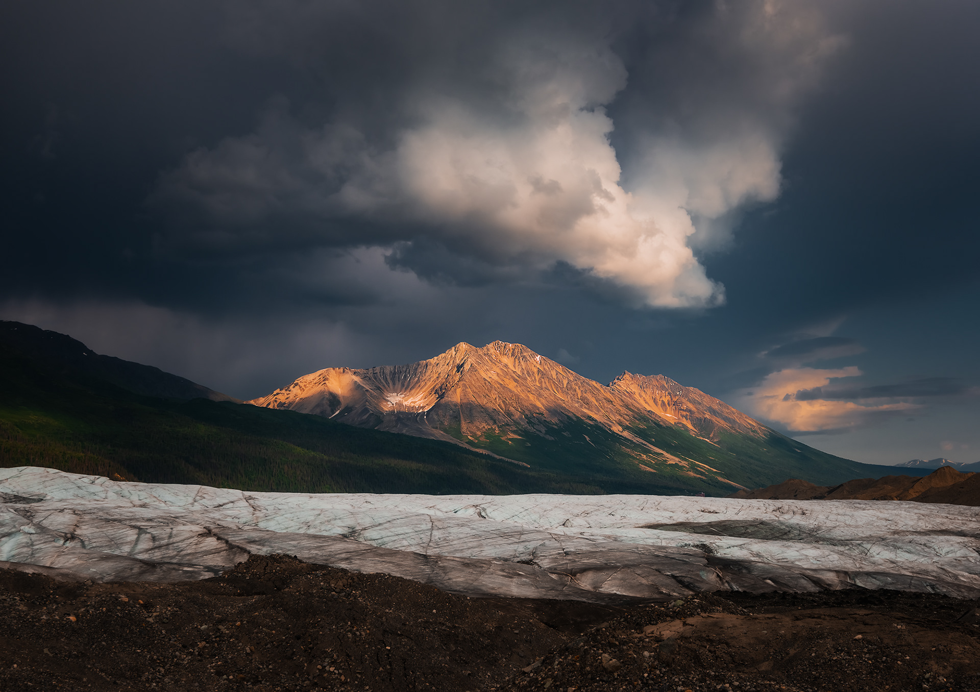 Storm light over the Root Glacier