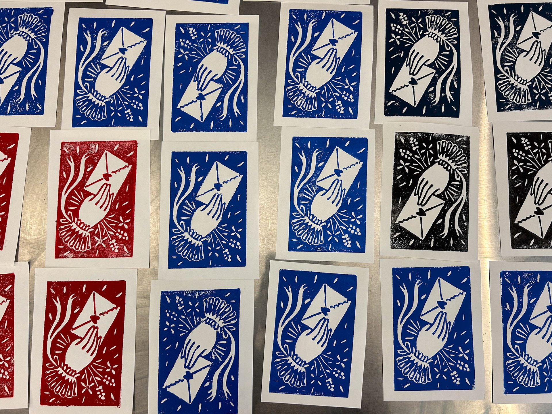 Message for You print collection, 2023, block prints on paper
