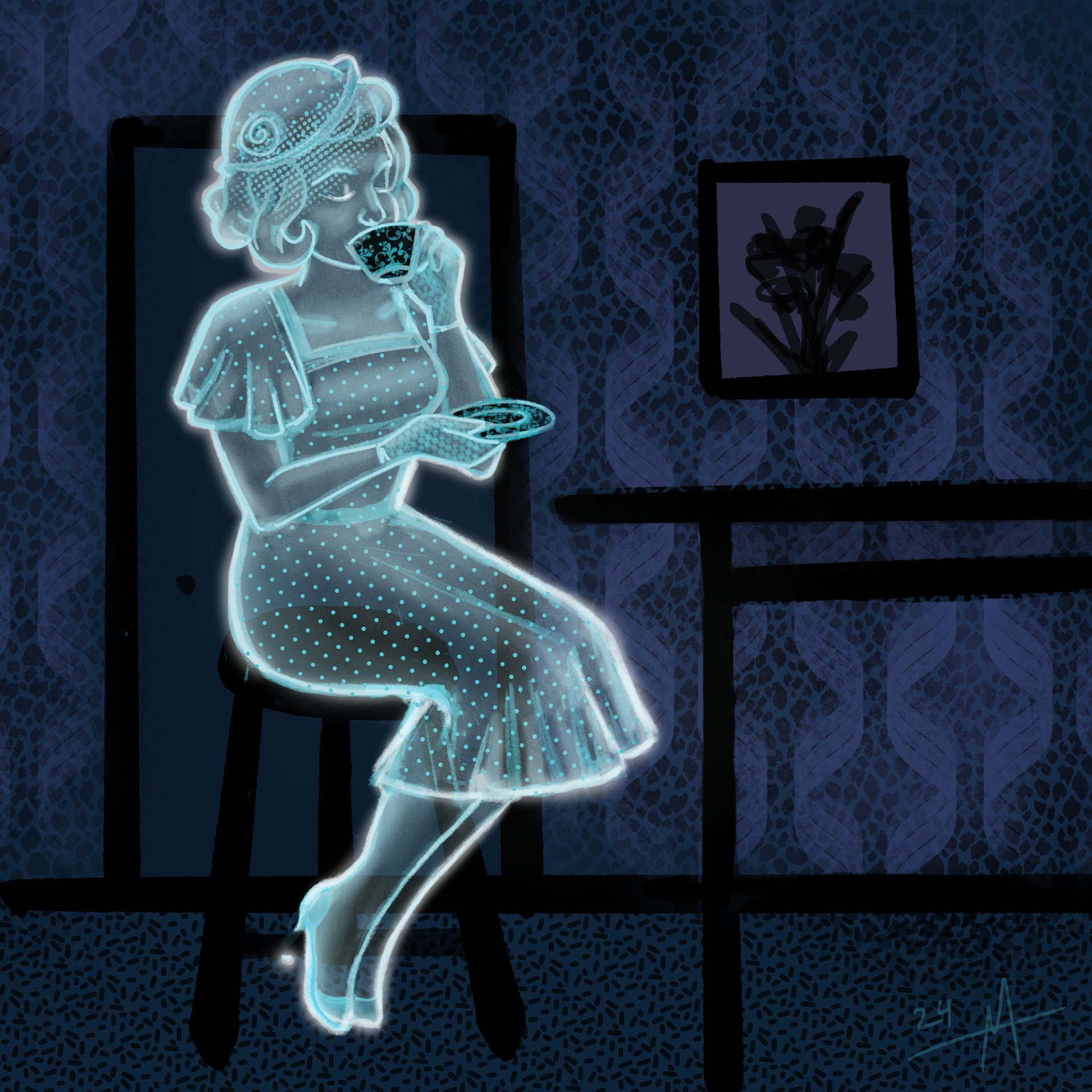 Ghost Tea, 2024, digital