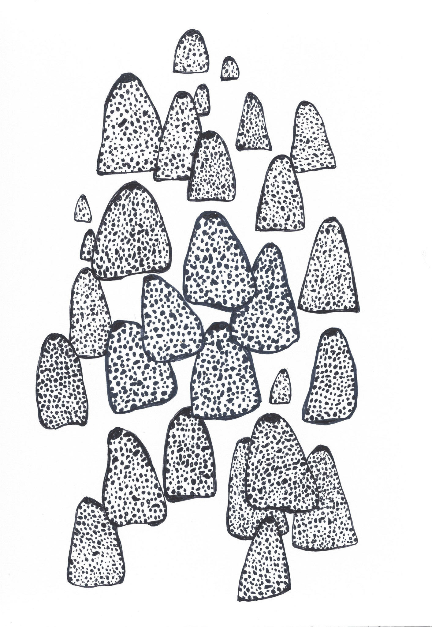 Mushroom Blobs, 2020, marker
