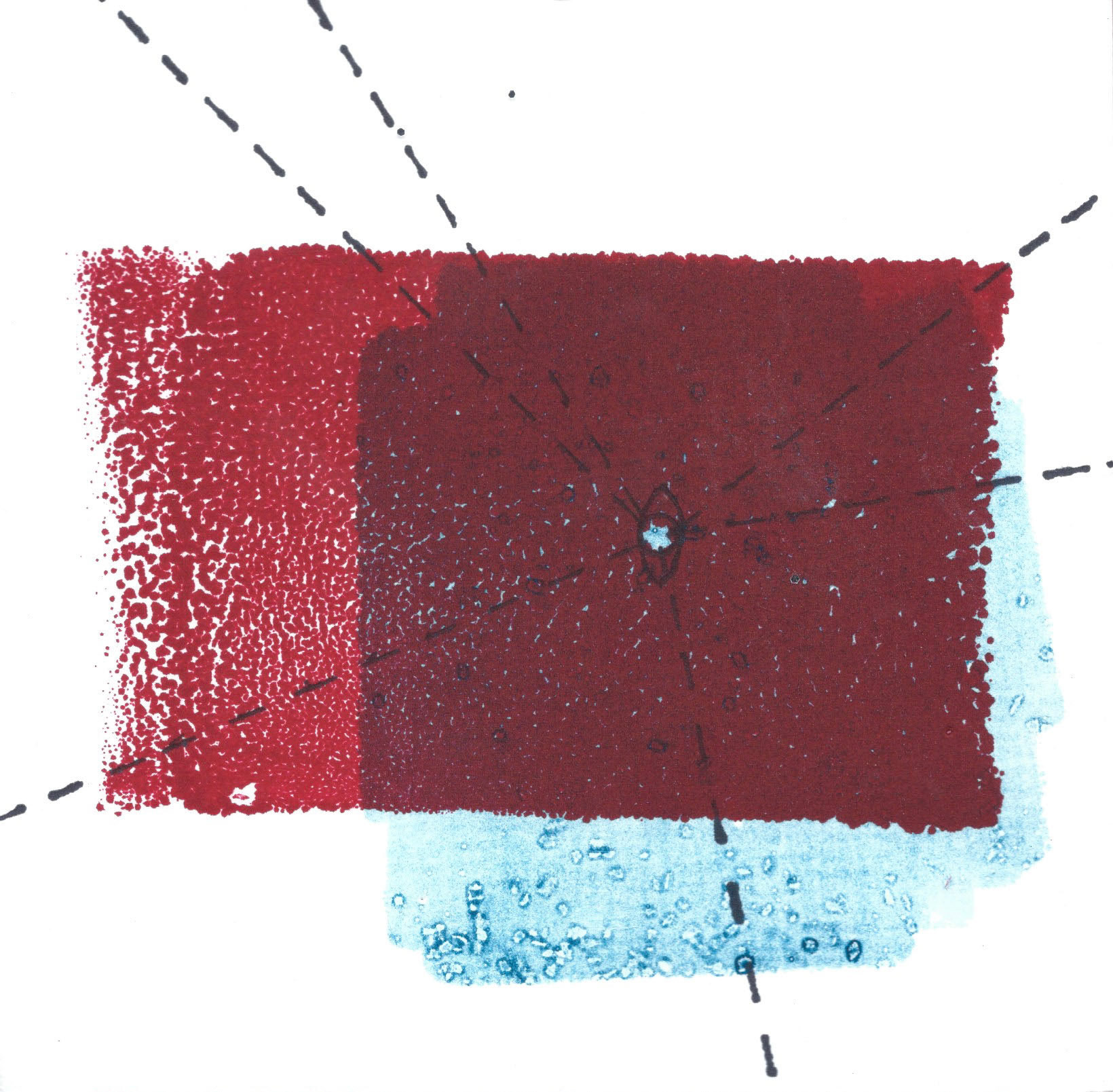 Now in 3D! V, 2019, monoprint and marker