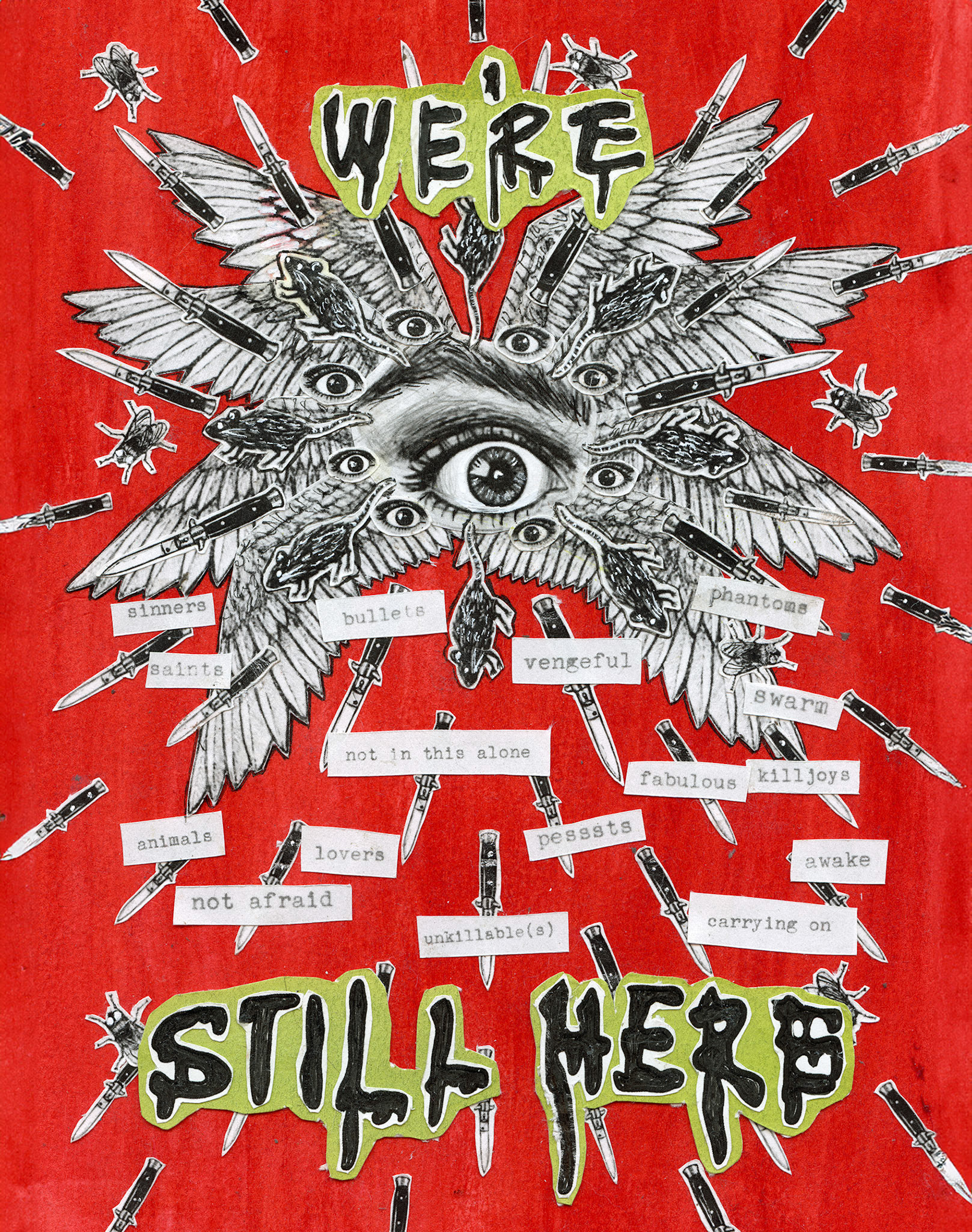 "You'll Never Take Us Alive", collage on paper