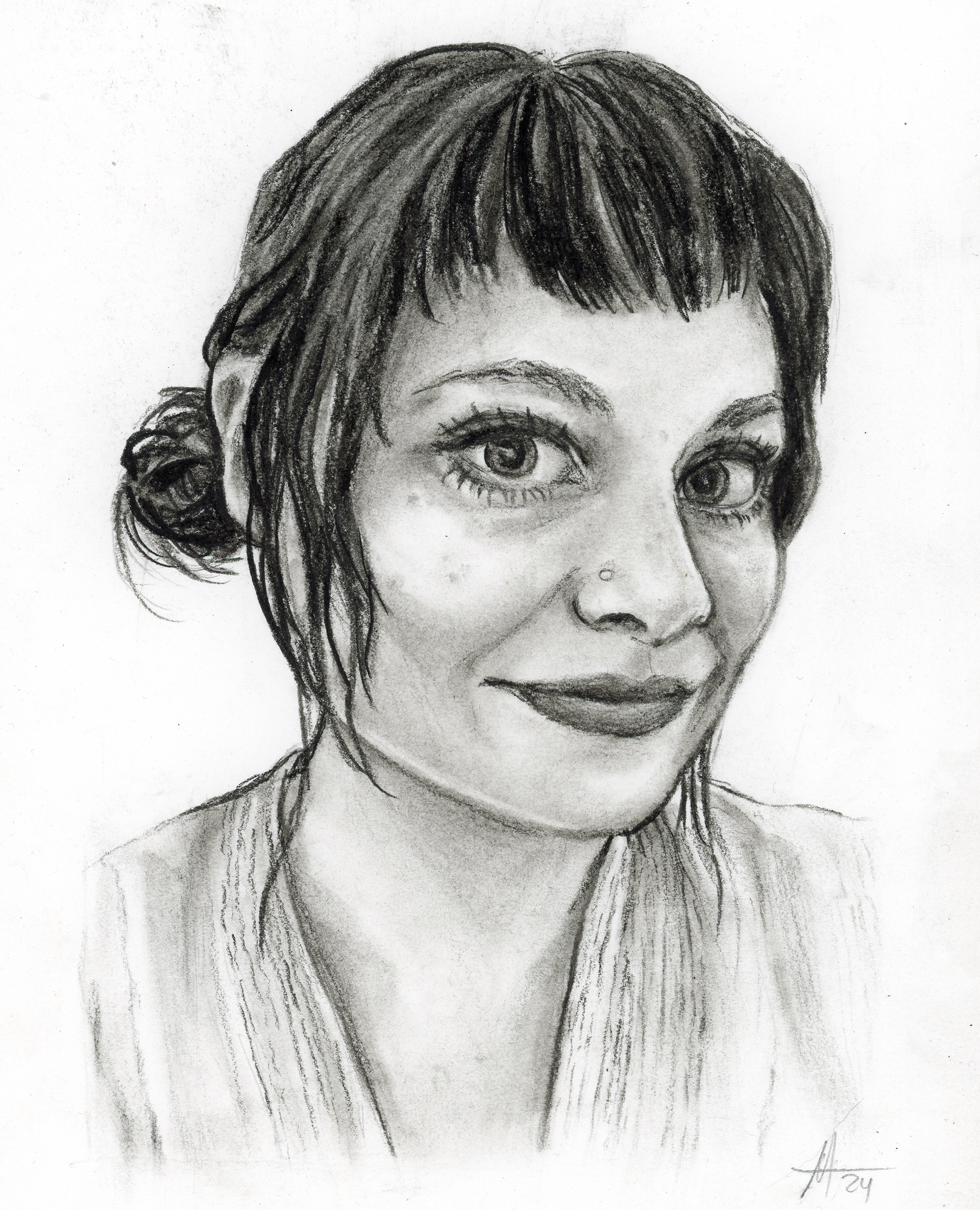 Self-Portrait in Charcoal, 2024