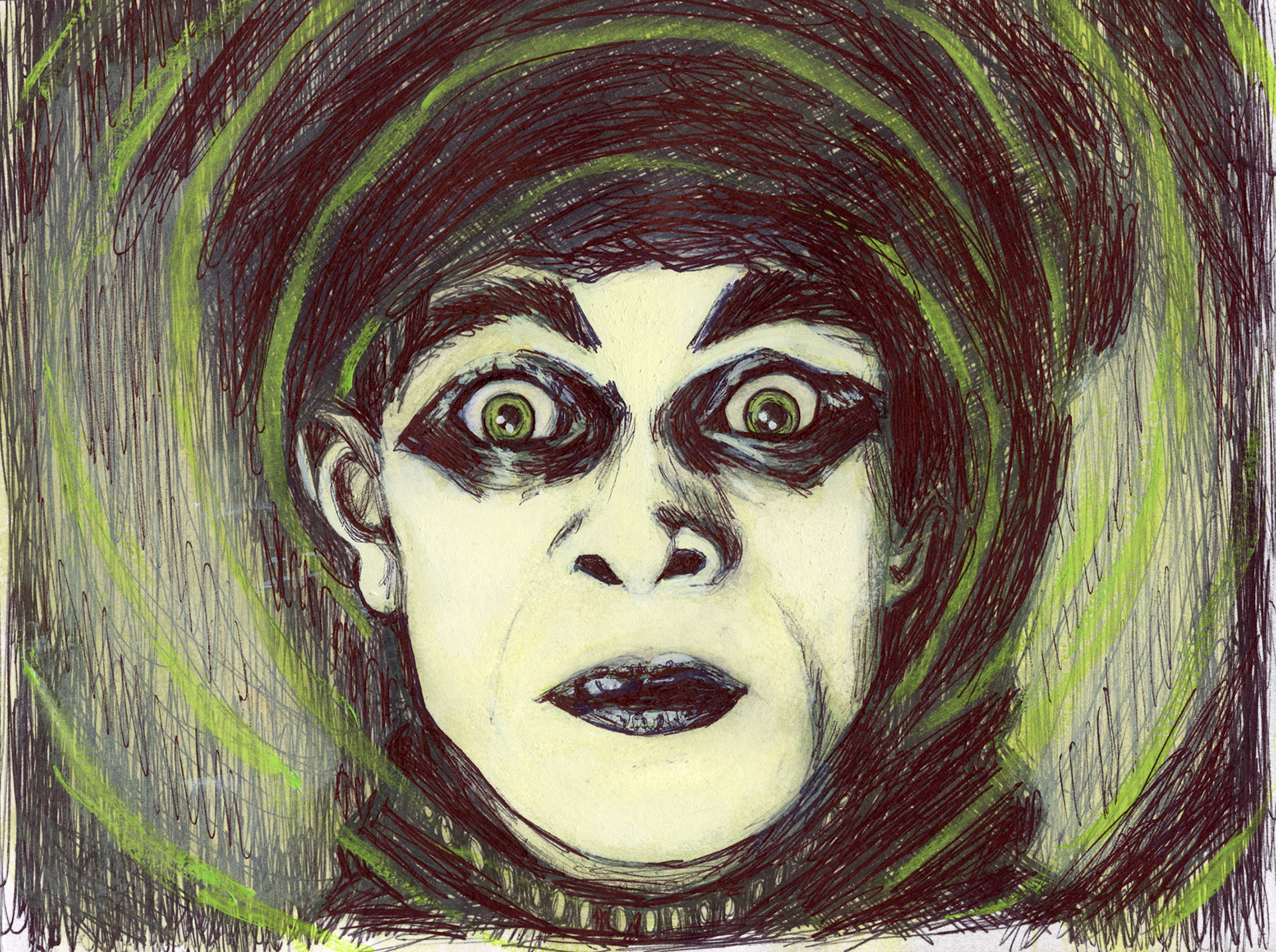 Cesare, 2023, pen and gouache