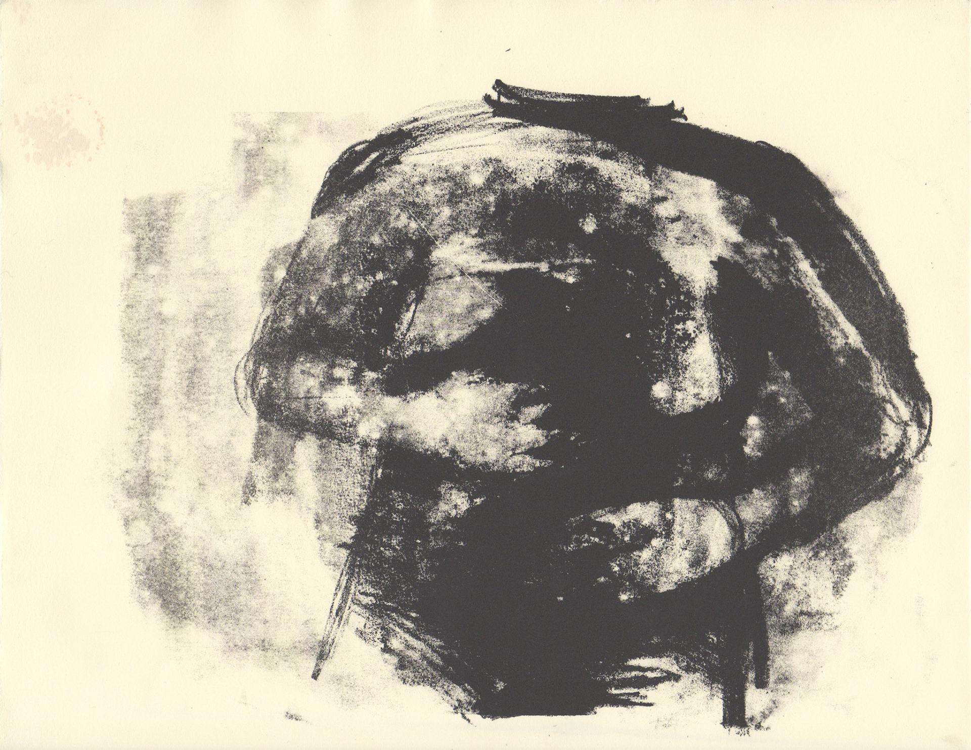 Hold it In, 2013, stone lithograph on paper