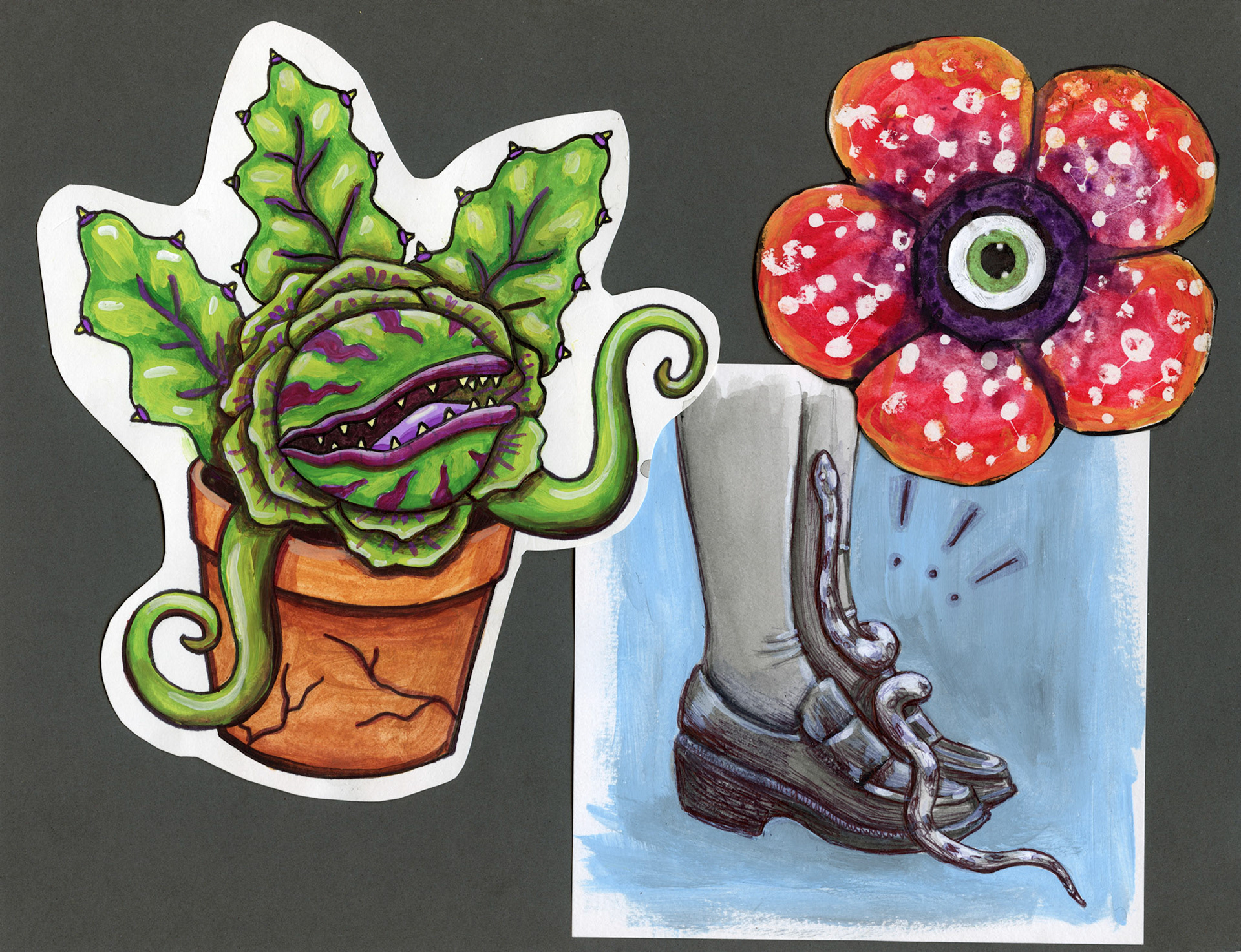 Audrey, The Craft, Corpse Flower (Flash), 2024, pen and gouache
