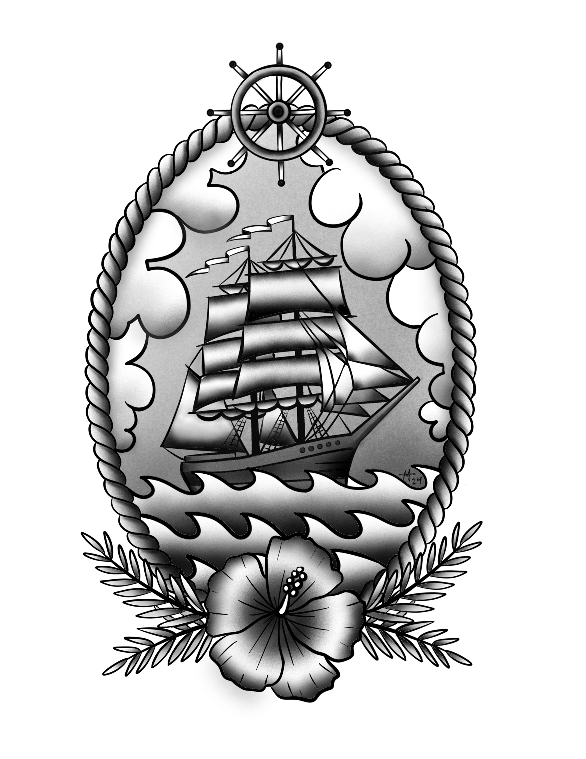 Traditional Ship, 2024, digital