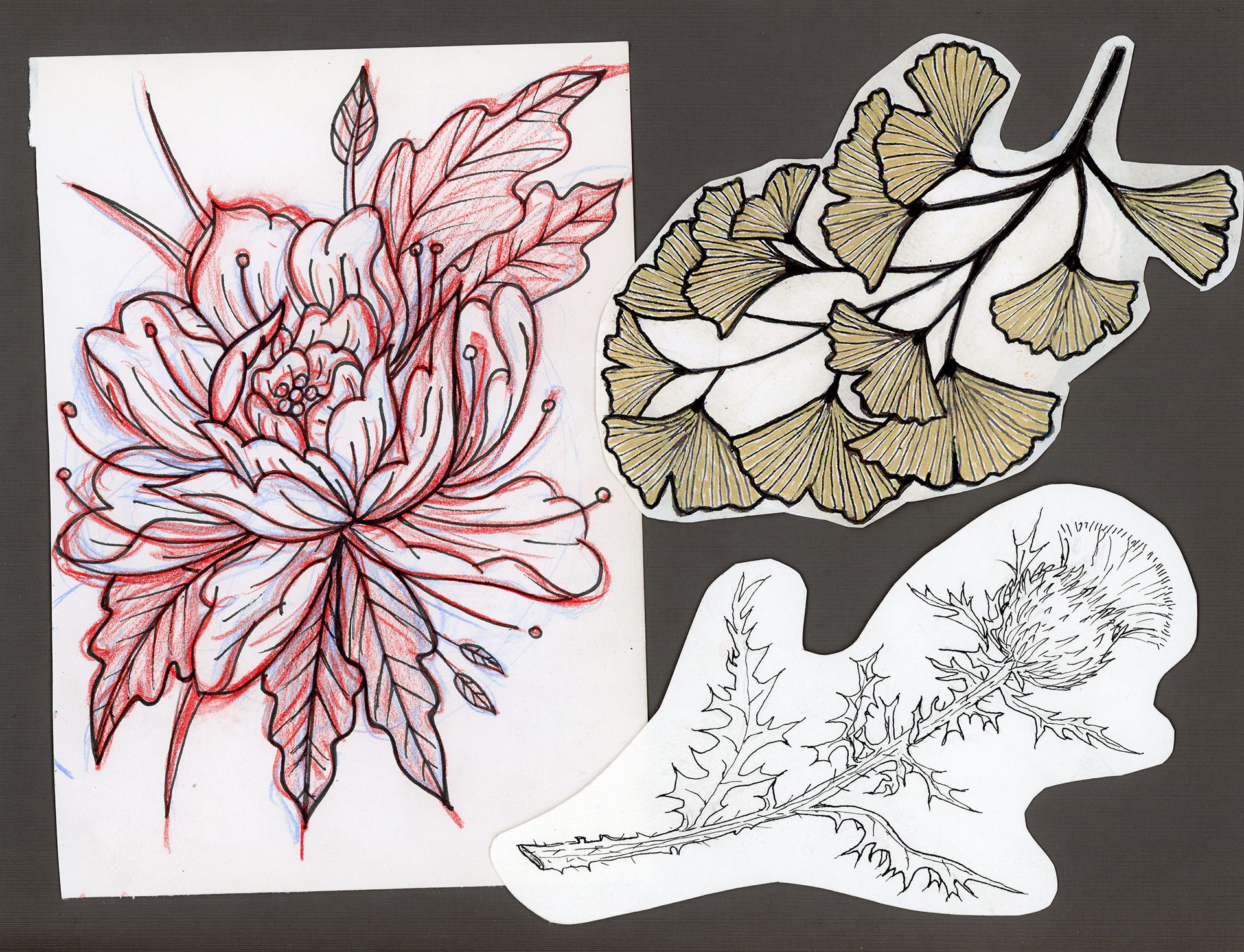 Florals (Page Twelve), dates and materials vary