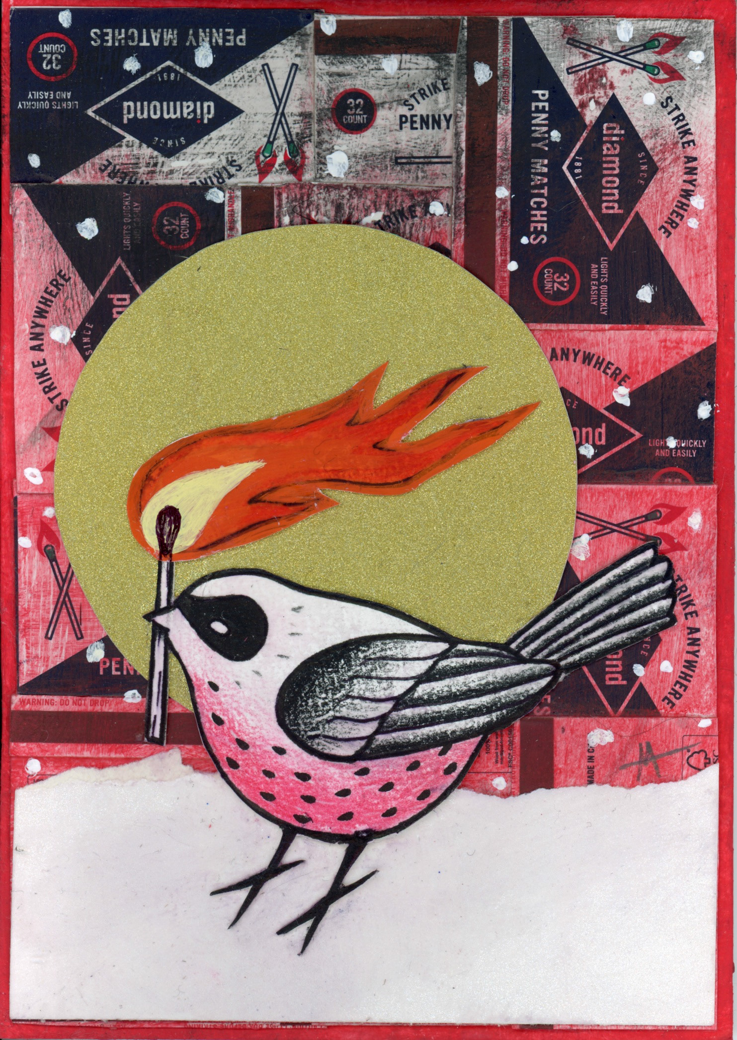 Watch it Burn, 2026, mixed media collage