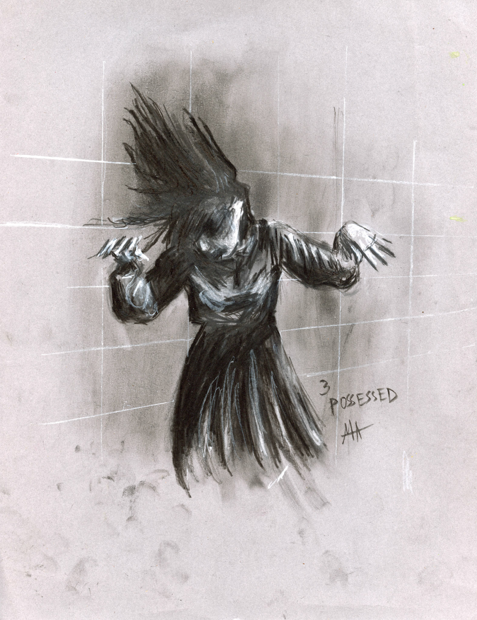 After 'Possession' (1981), 2023, charcoal on paper