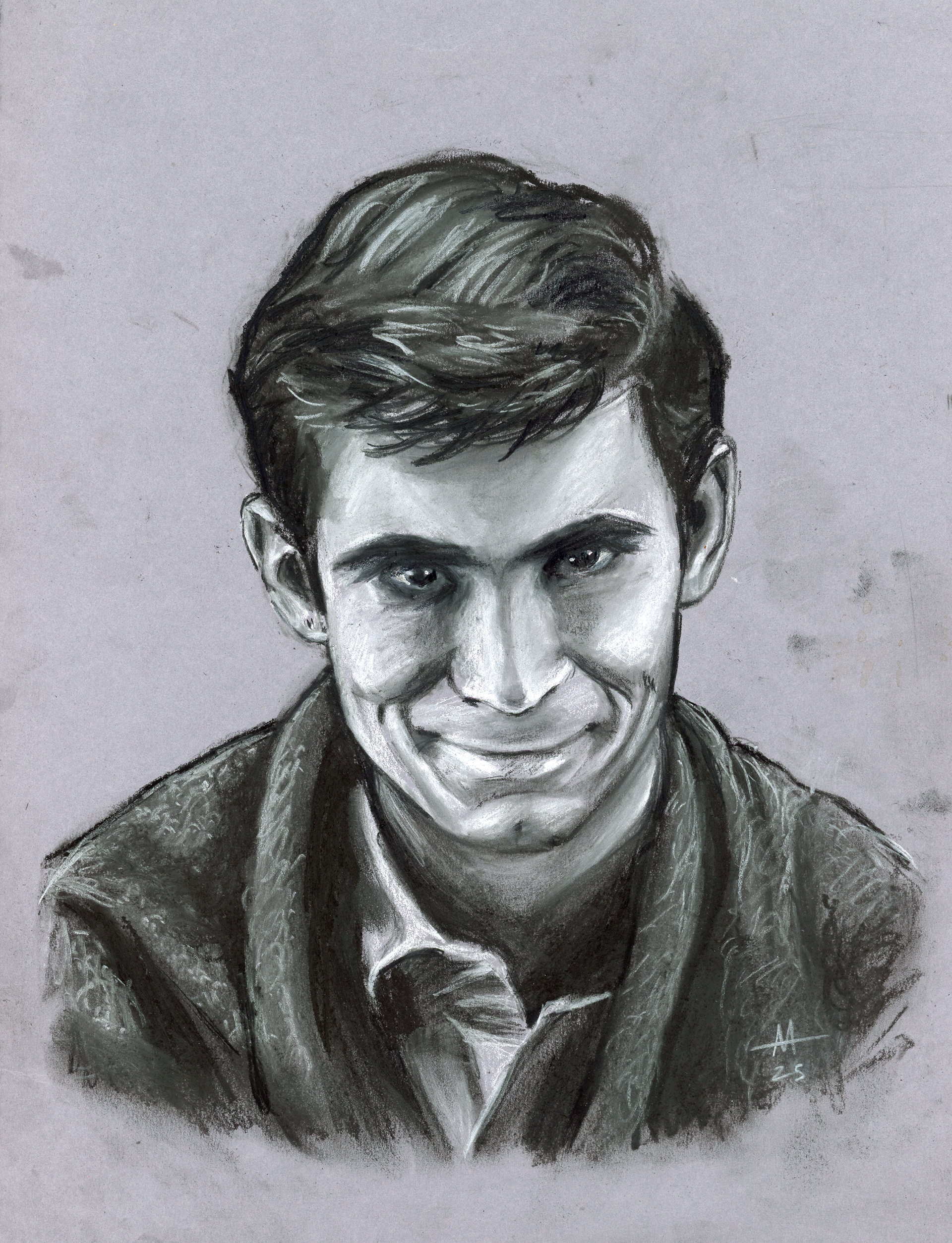 Norman (After Psycho), 2025, Charcoal