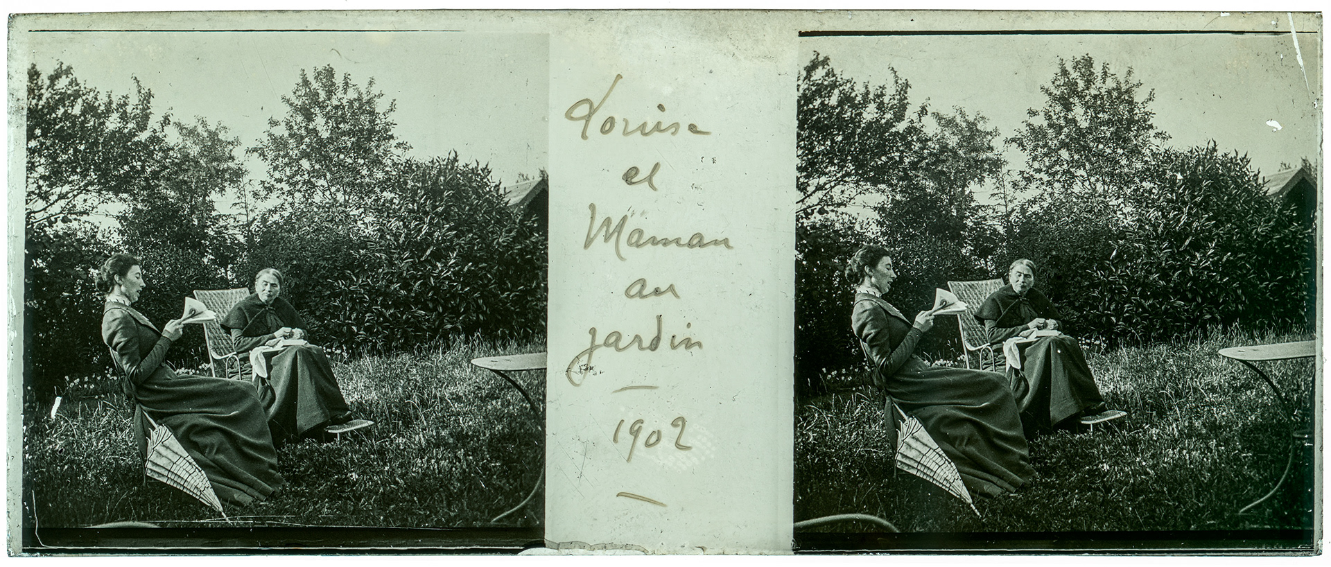 0777_ France-Lille-Esquermes - 1902 - "Louise et Maman au jardin - 1902"