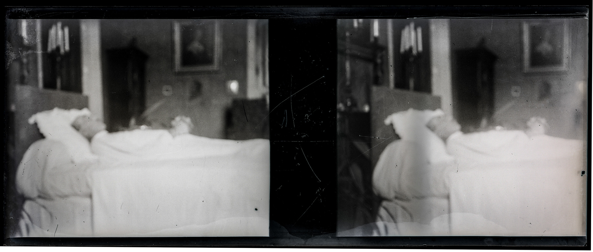 1565_ France-Val-du-Layon La bodière - 29 décembre 1943 - Louis Rollinde de Beaumont sur son lit de mort