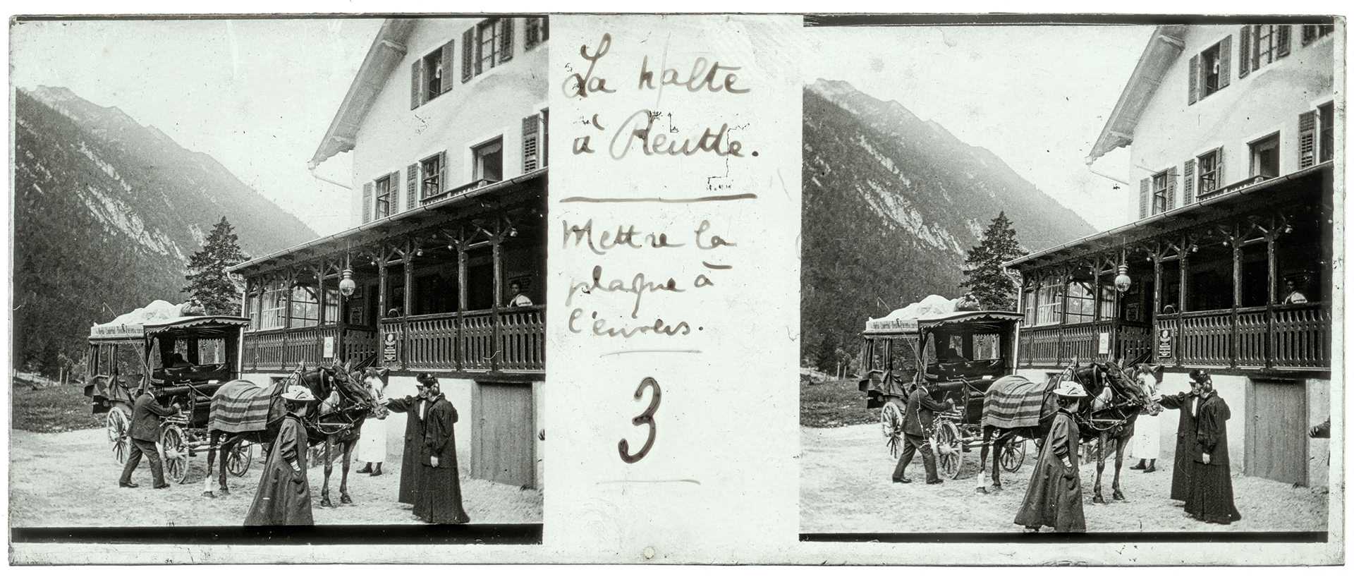1901_ Autriche-Reutte - "La halte à Reutle - mettre la plaque à l'envers. - 3"
