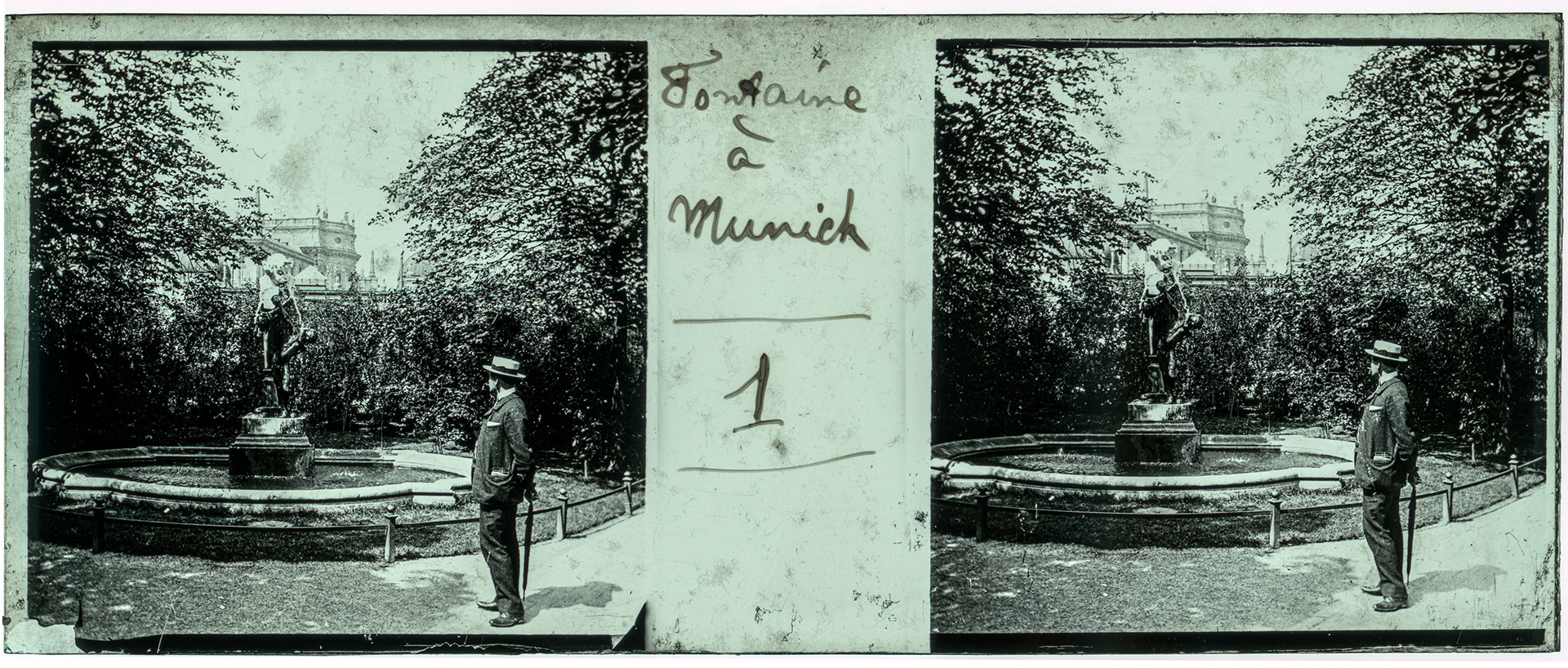 0789_ Allemagne-Munich fontaine Gasteige old Wurthle &amp; Sohn - "Fontaine à Munich - 1"