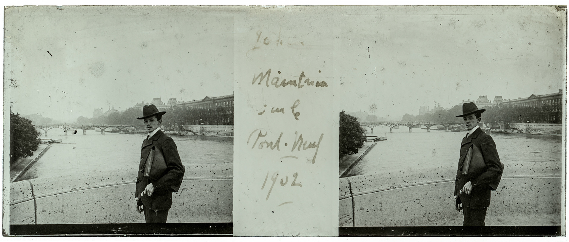 2160_ France-Paris Pont-Neuf - 1902 - "Johan Maintria sur le Pont-Neuf - 1902"