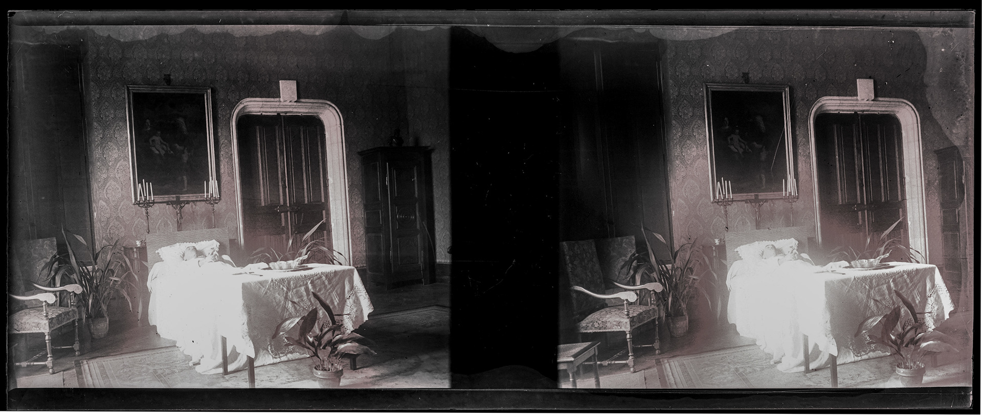 1562_ France-Val-du-Layon La bodière - 29 décembre 1943 - Louis Rollinde de Beaumont sur son lit de mort