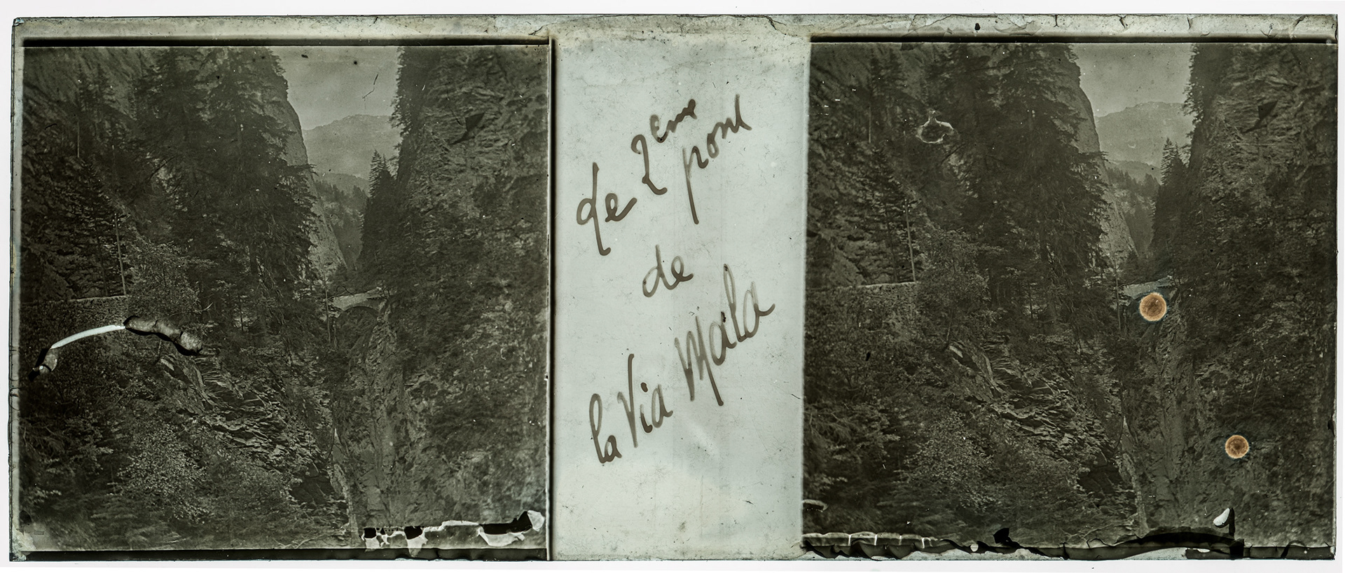 0199_ Suisse-Grisons-Thusis Zillis, Viamala Schlucht - "Le 2ème pont de la Via Mala"