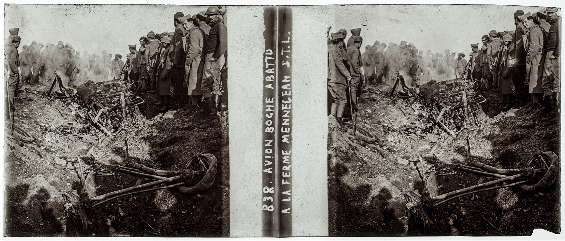 1595_ France-Nanteuil-la-Fosse Ferme de Mennejean - "838 Avion boche abattu à la ferme Mennejean S.T.L."