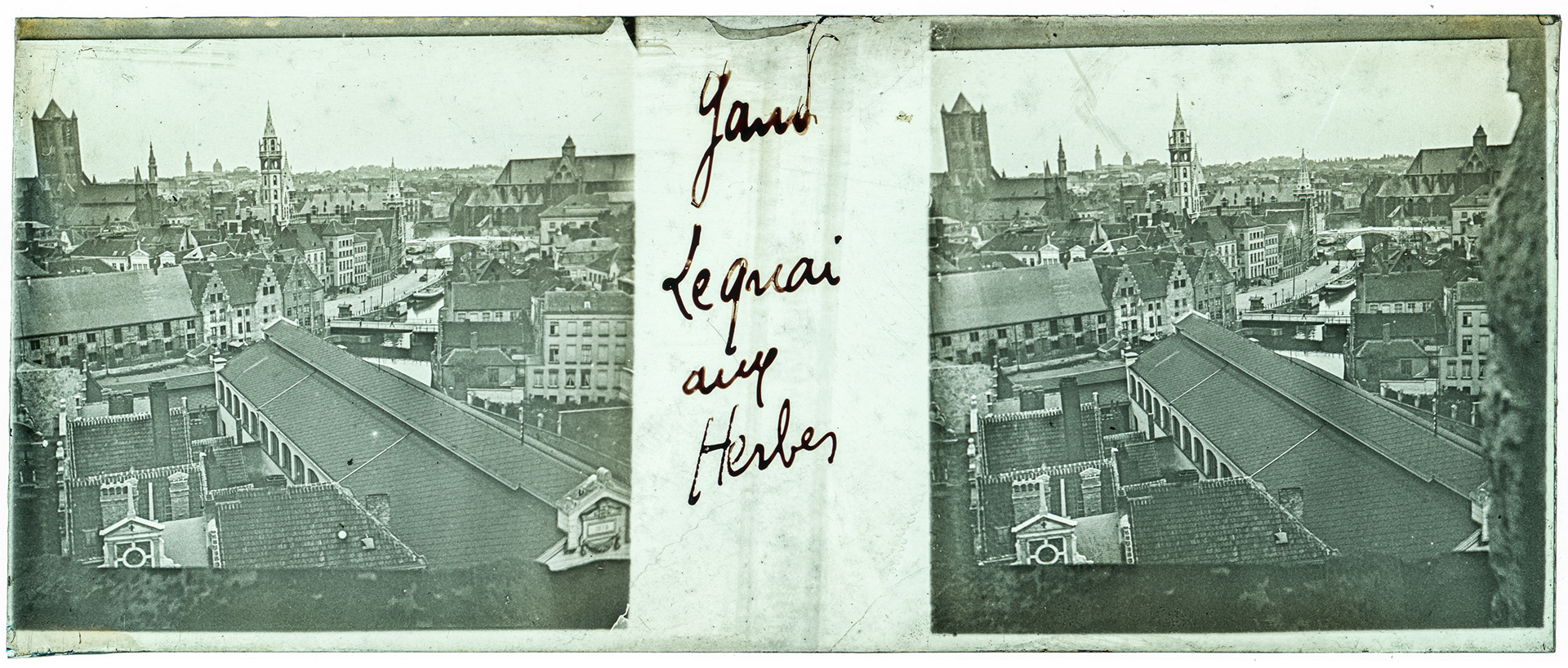 0859_ Belgique-Gand chateau des comtes - "Gand - Le quai aux herbes"