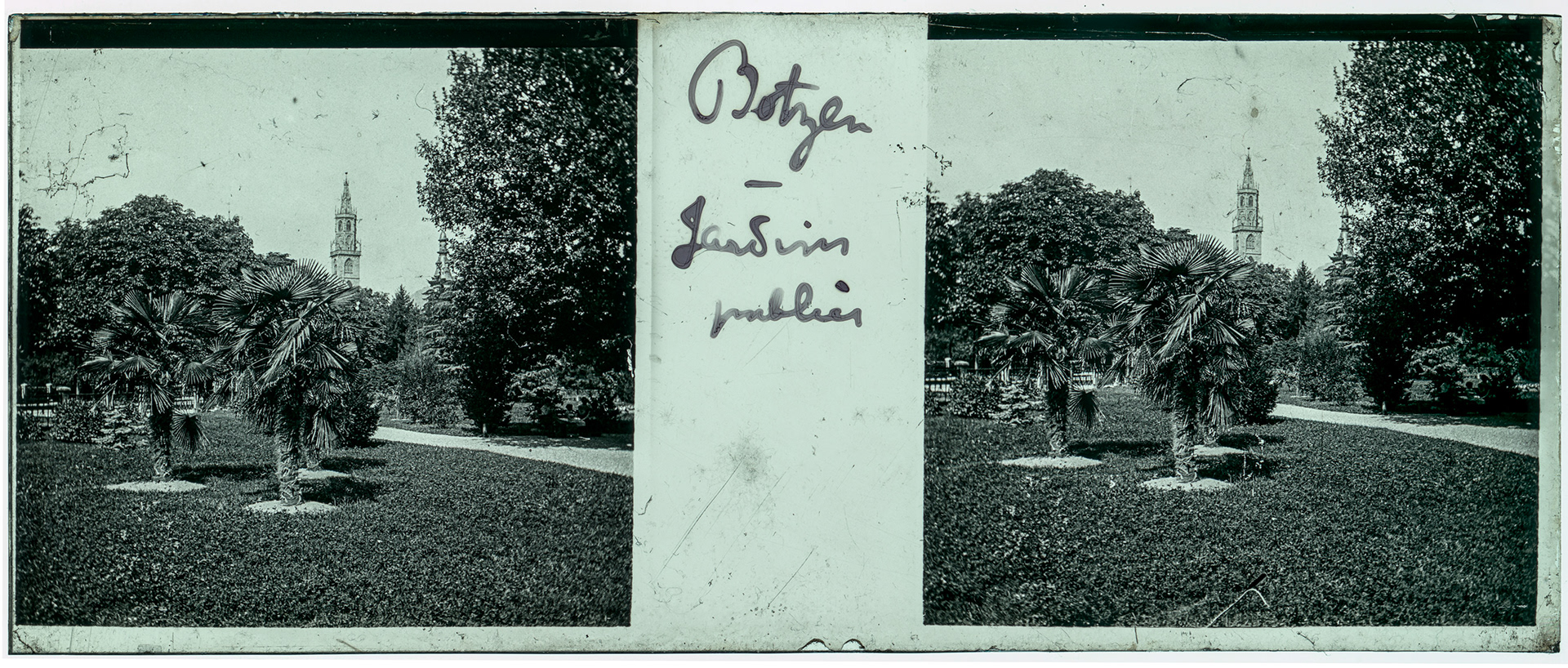 0892_ Italie-Bolzano Cathédrale - 1902 - "Botzen - Jardin publics"