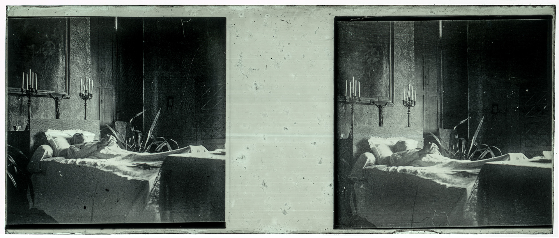 1131_ France-Val-du-Layon La bodière - 29 décembre 1943 - Louis Rollinde de Beaumont sur son lit de mort