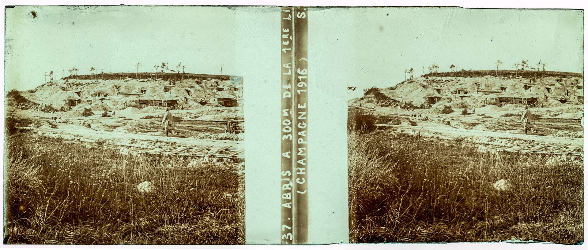 0553_ 1916 - "37 Abris à 300m de la 1ère ligne (Champagne 1916) STL"