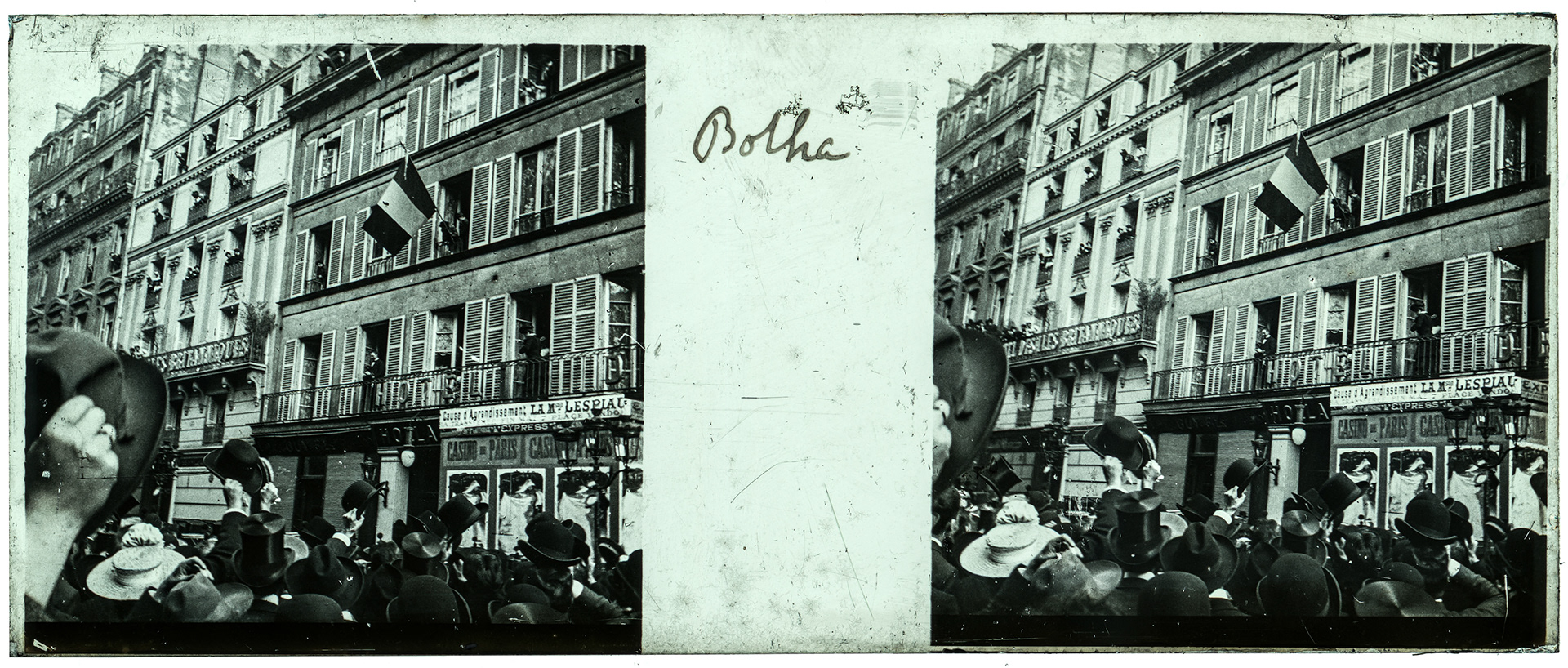 0456_ France-Paris rue de la Paix - 13 octobre1902 - "Botha" - Les généraux Boers à Paris - Botha, Delarey et Dewet au balcon de l'hôtel de Hollande