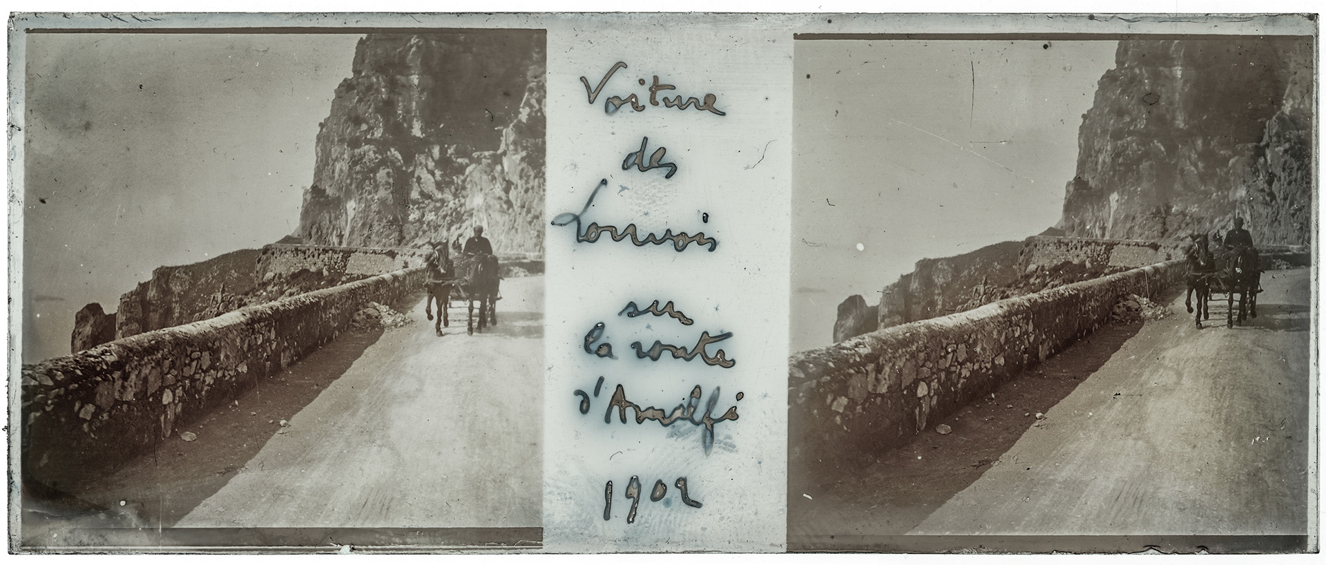2055_ Italie-Amalfi - 1902 - "Voiture des Louvois sur la route d'Amalfi 1902"