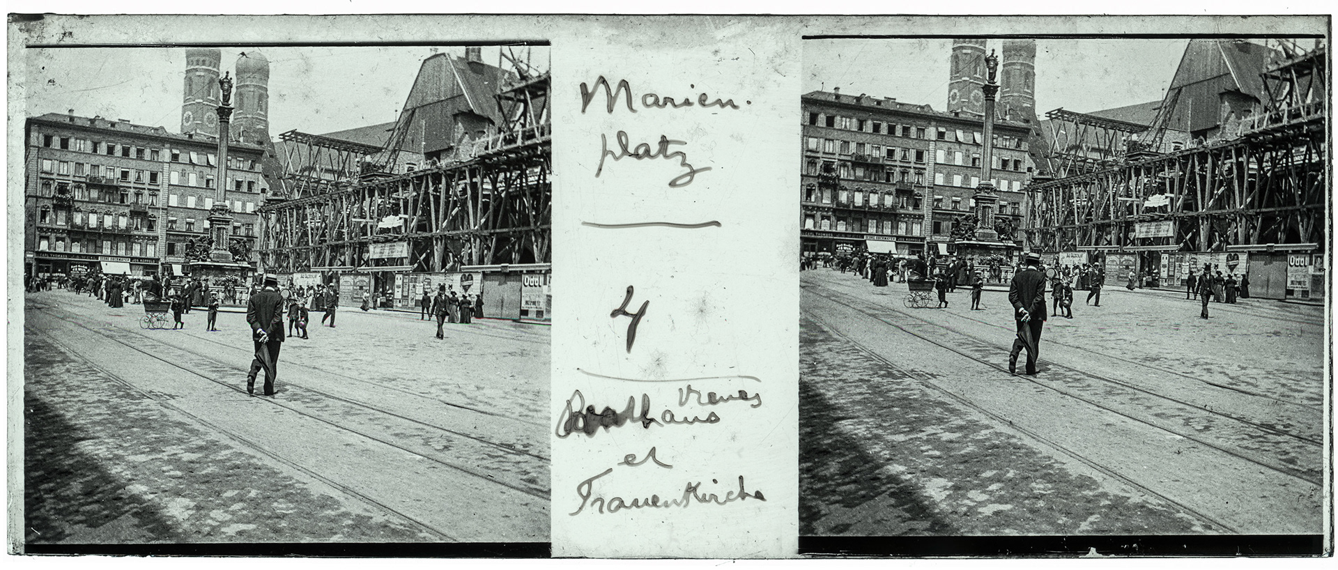 1499_ Allemagne-Munich Marienplatz - 1902 - "Marienplatz - 4 - Neues Rathaus et Frauenkirche"