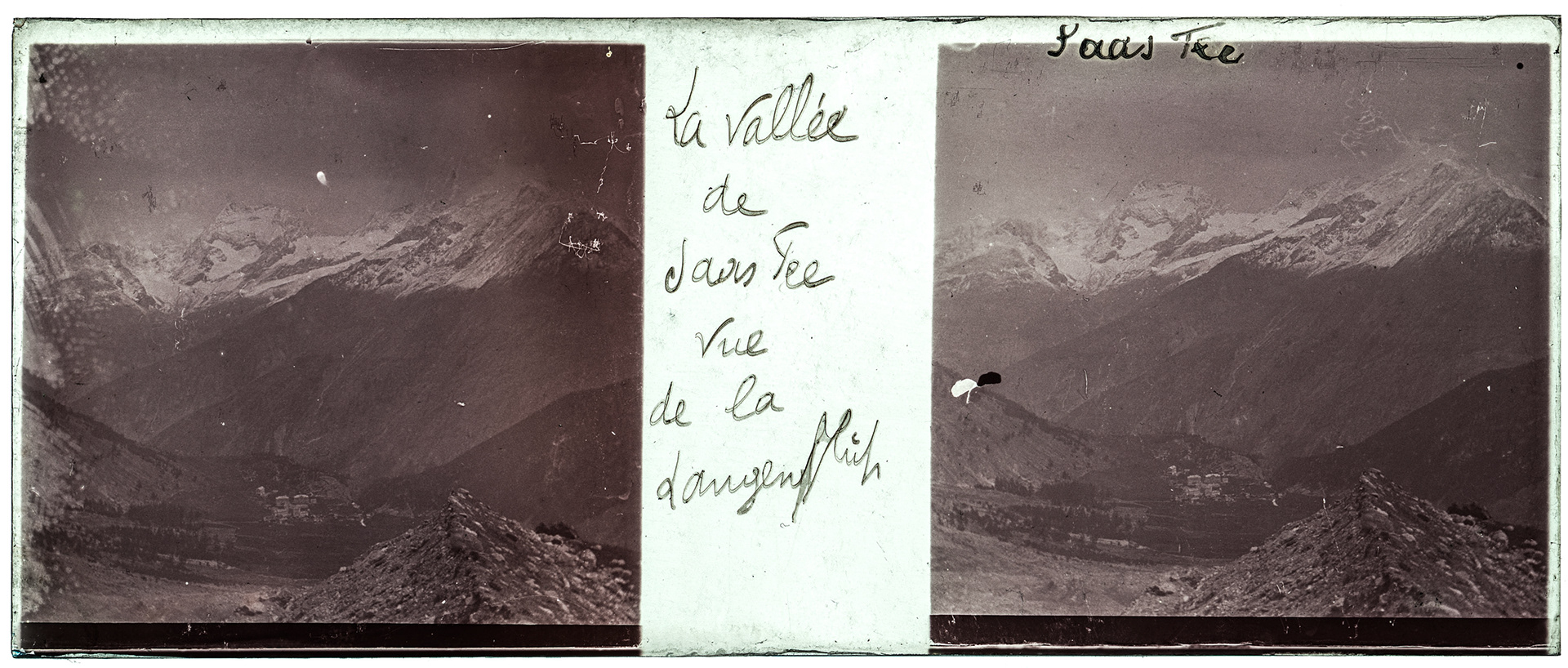 0356_ Suisse-Saas Fee Langfluh - "La vallée de Saas Fee vue de la Langenfluh"