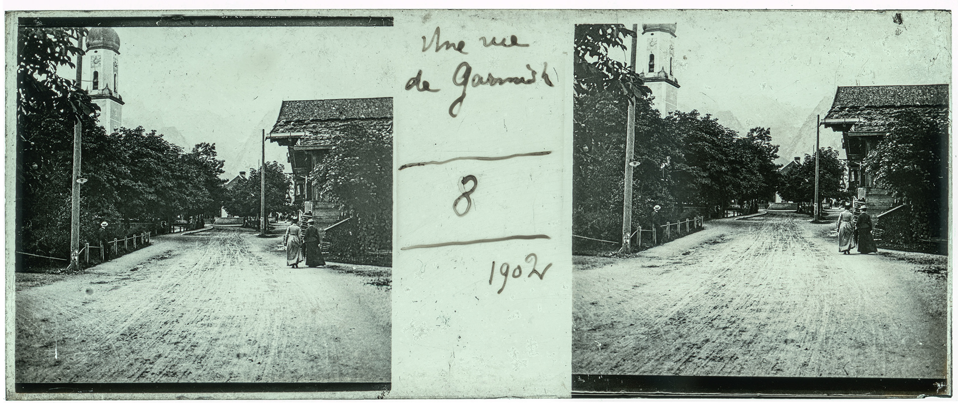 1345_ Allemagne-Garmish-Partenkirchen - 1902 - "Une rue de Garmish - 8 - 1902"