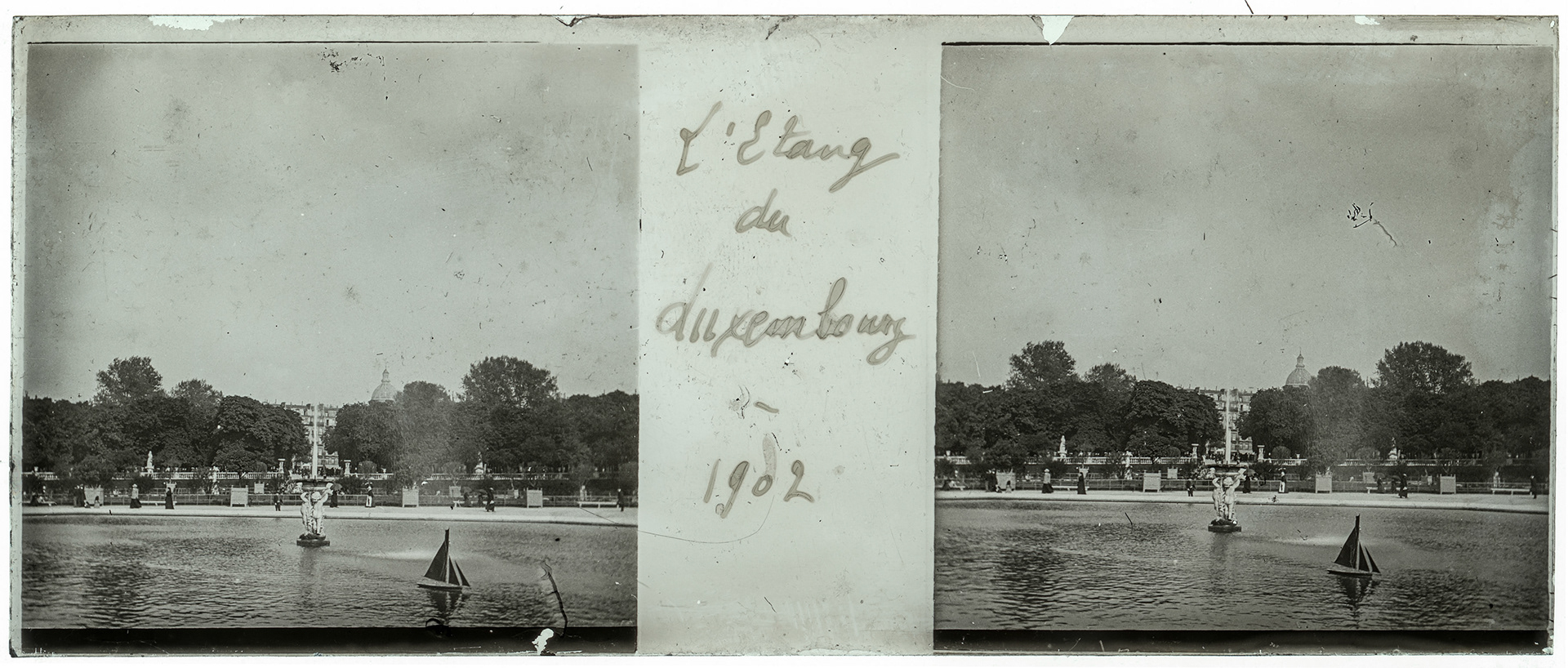 2084_ France-Paris  jardin du luxembourg - 1902 - "L'étang du jardin du Luxembourg - 1902"